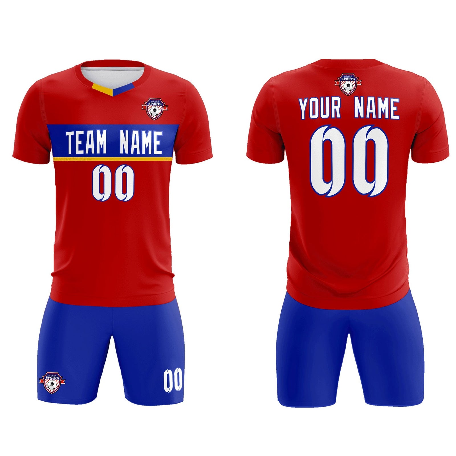 Custom Red Classic Sports Sets Soccer Shirt Jersey