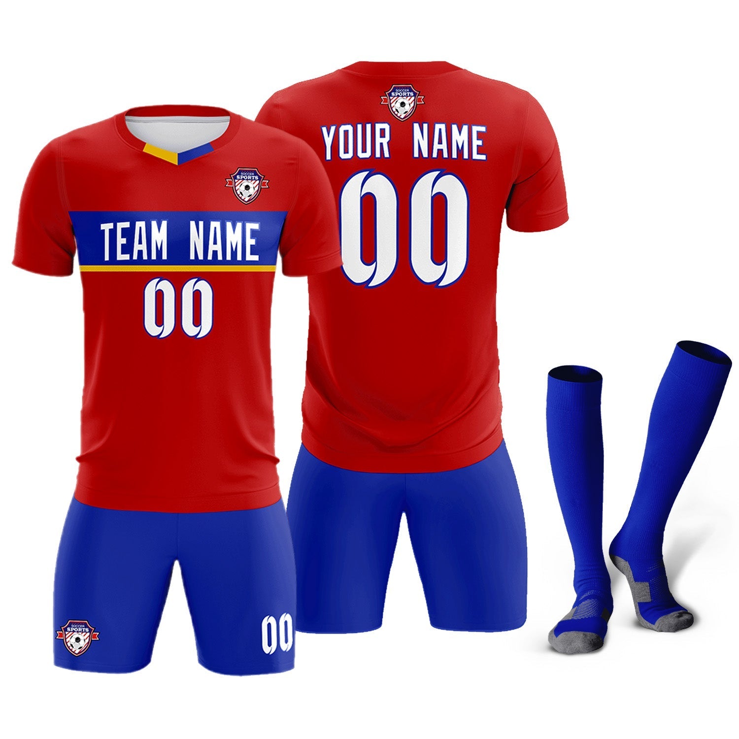 Custom Red Classic Sports Sets Soccer Shirt Jersey