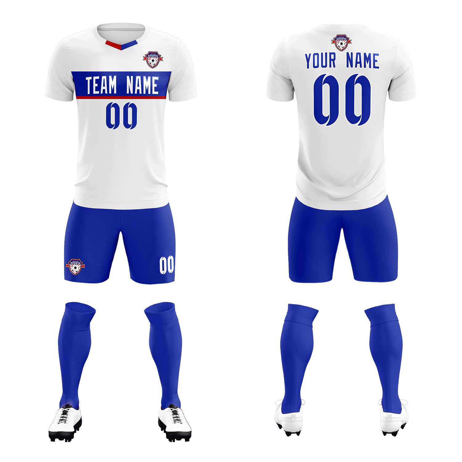 Custom White Classic Sports Sets Soccer Shirt Jersey