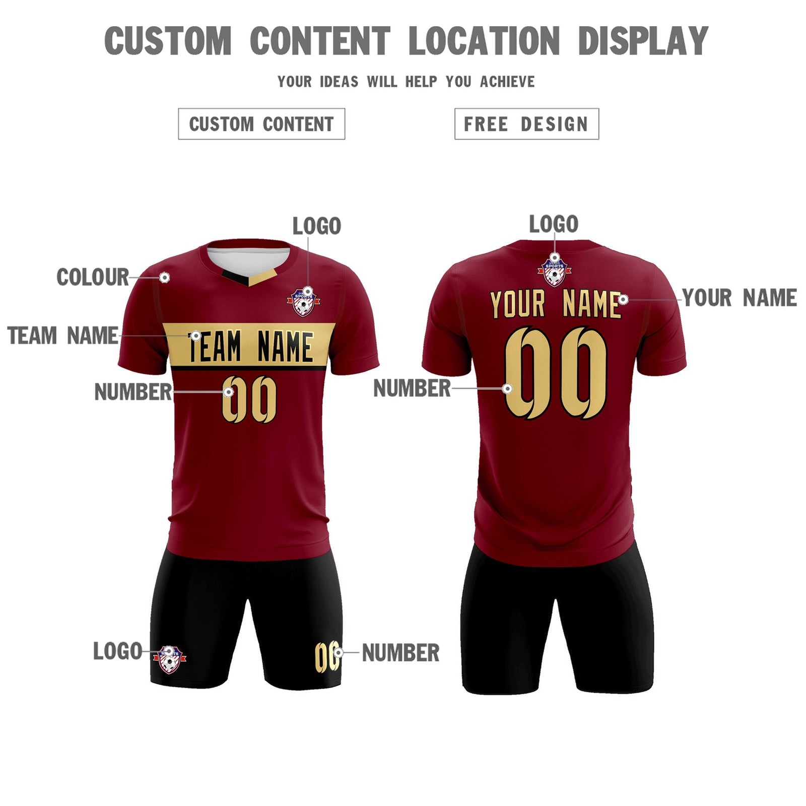Custom Crimson Classic Sports Sets Soccer Shirt Jersey