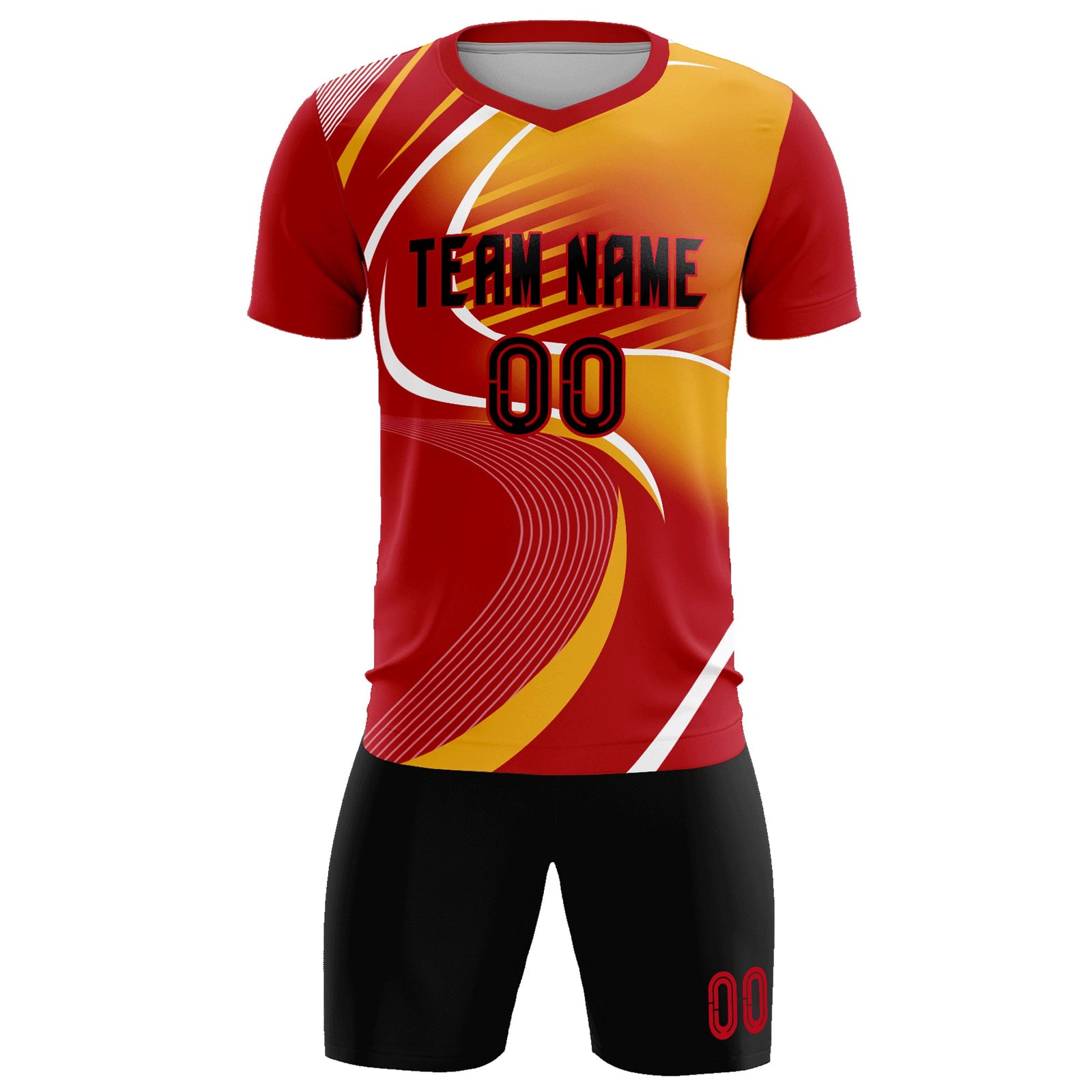 Custom Red Printing Sportswear Soccer Sets Jersey