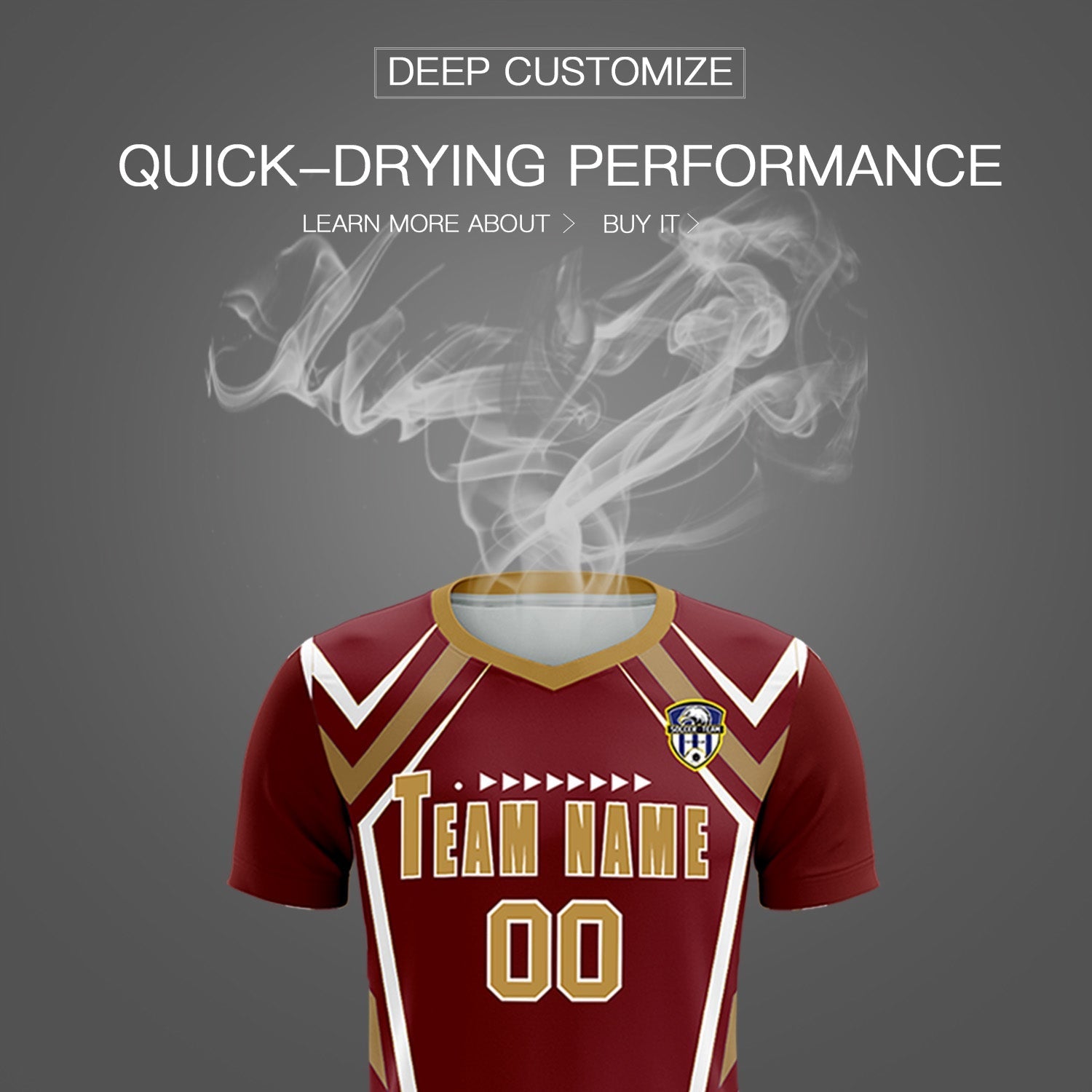 Custom Crimson Abstract Breathable Soccer Tops/Sets Jersey