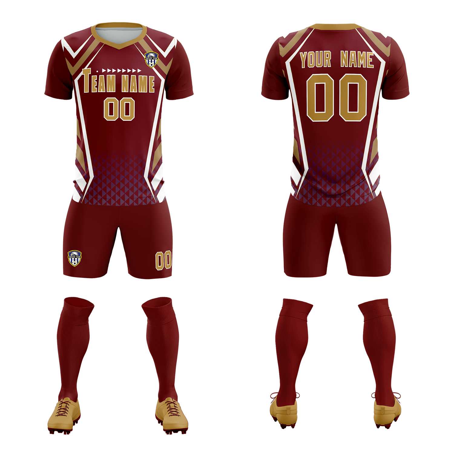 Custom Crimson Abstract Breathable Soccer Tops/Sets Jersey