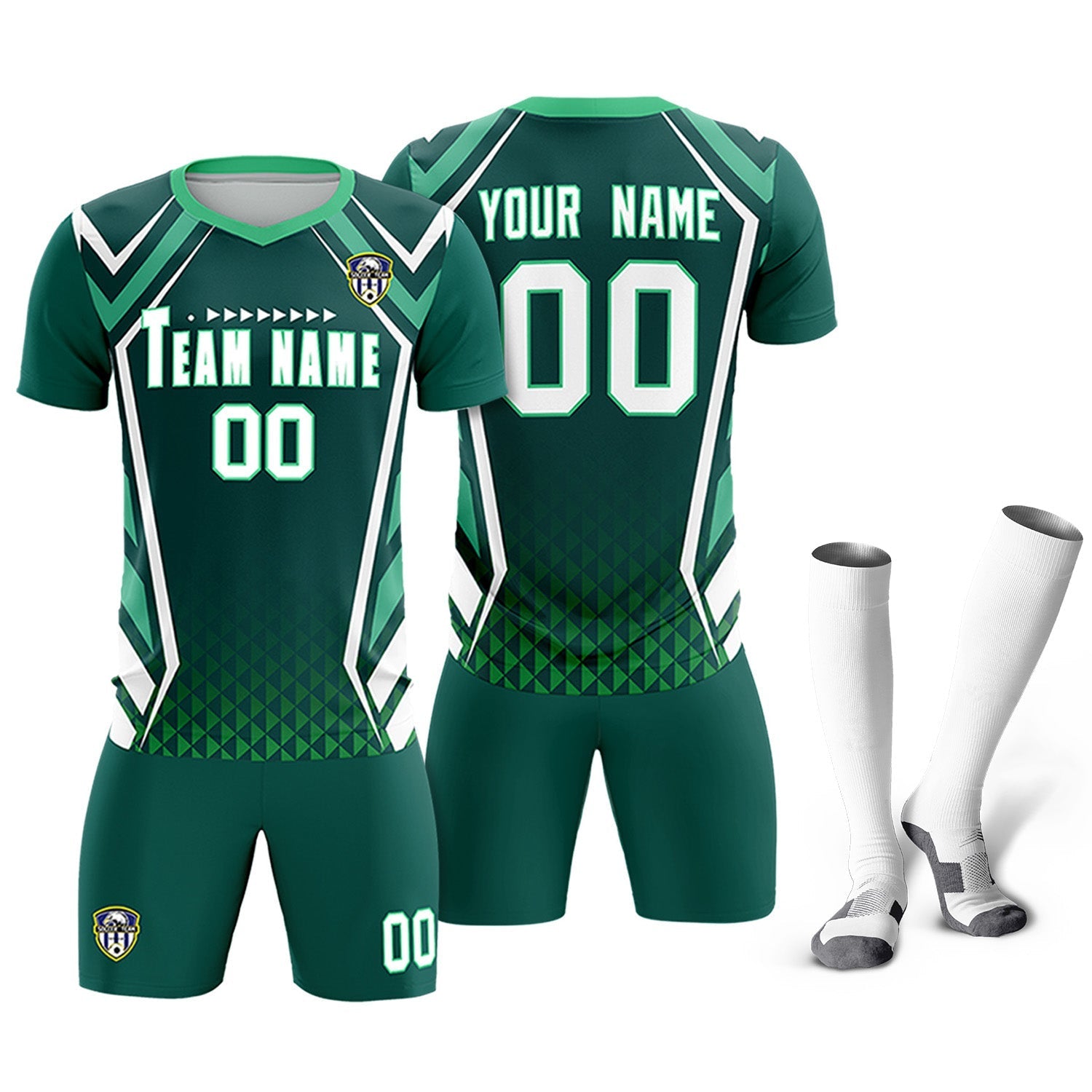 Custom Aqua Abstract Breathable Soccer Tops/Sets Jersey