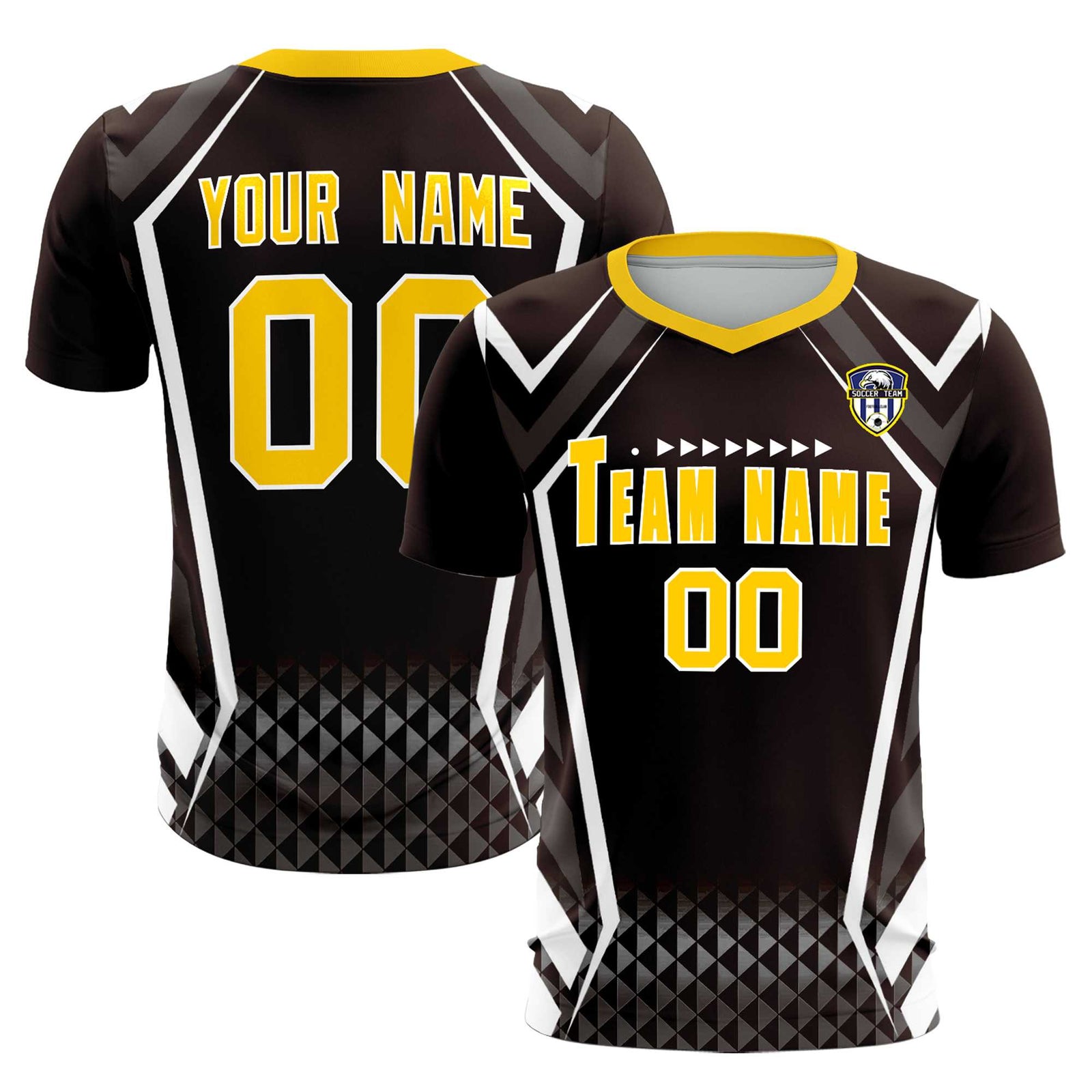 Custom Brown Abstract Breathable Soccer Tops/Sets Jersey