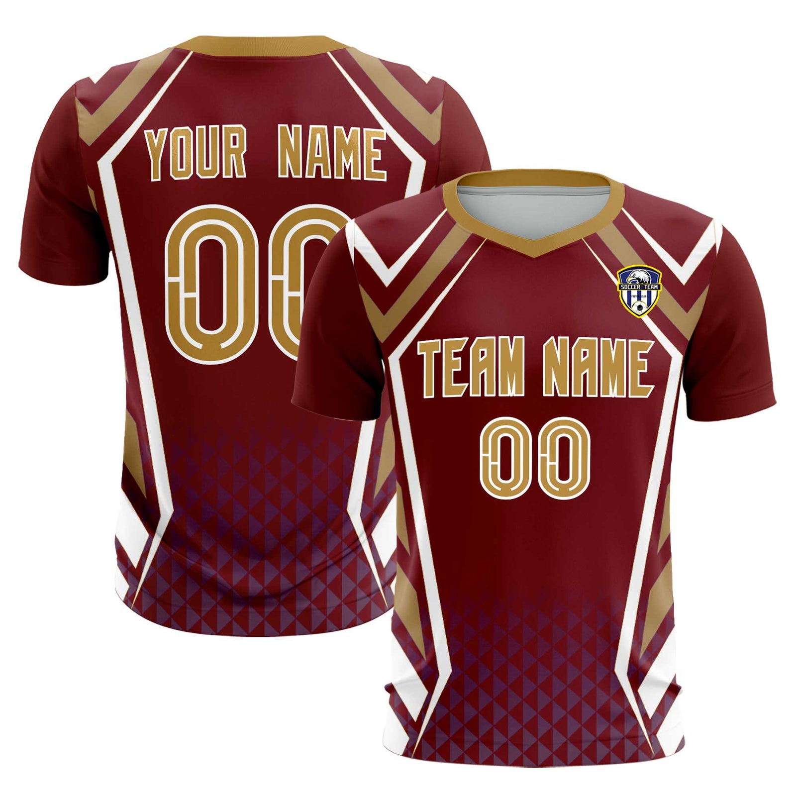 Custom Crimson Abstract Breathable Soccer Tops/Sets Jersey