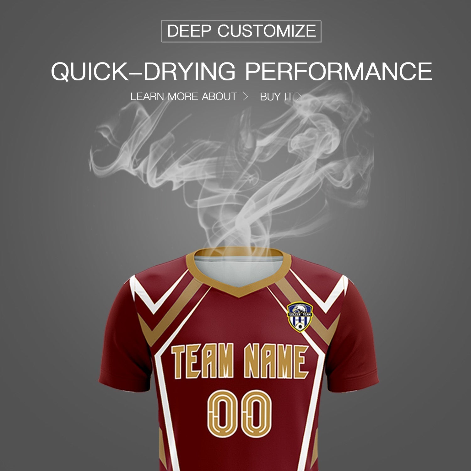 Custom Crimson Abstract Breathable Soccer Tops/Sets Jersey