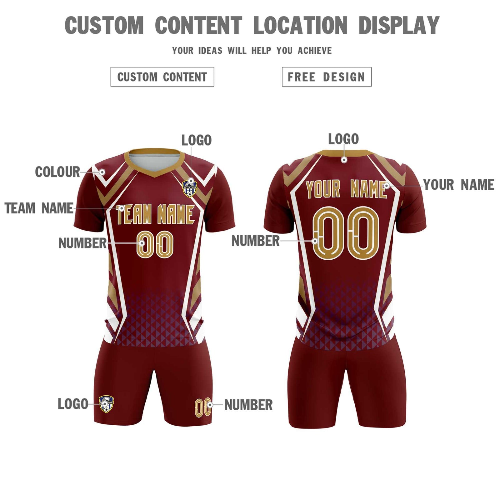 Custom Crimson Abstract Breathable Soccer Tops/Sets Jersey