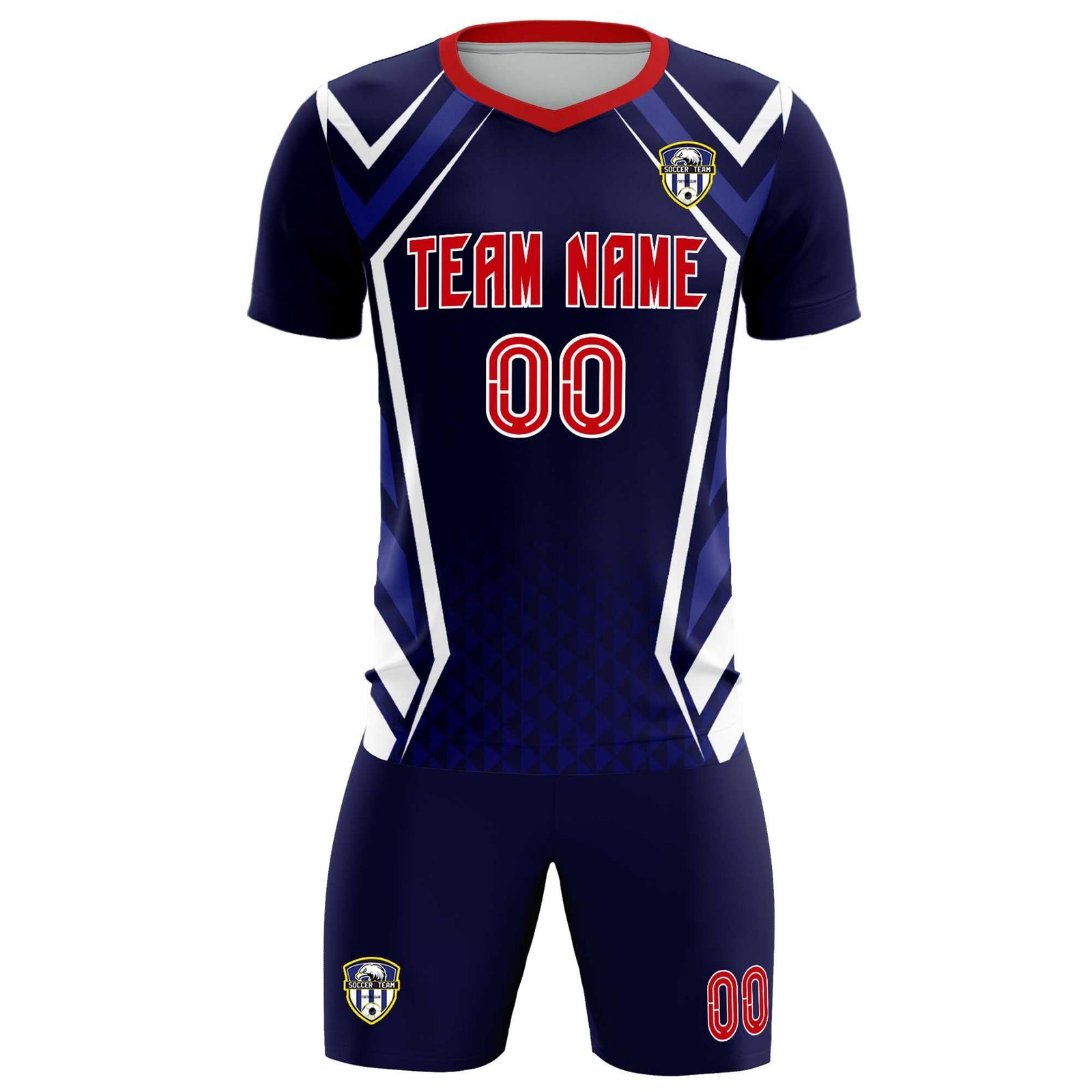Custom Navy Abstract Breathable Soccer Tops/Sets Jersey