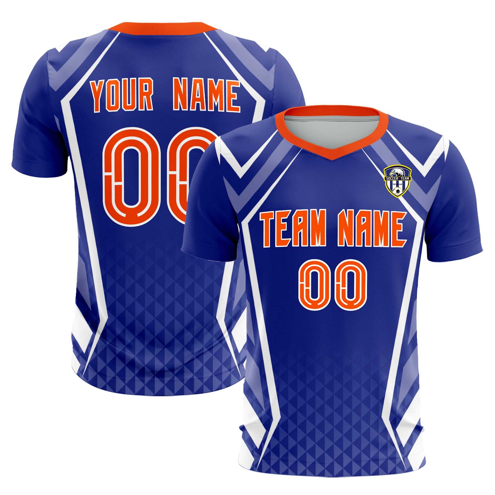 Custom Royal Abstract Breathable Soccer Tops/Sets Jersey