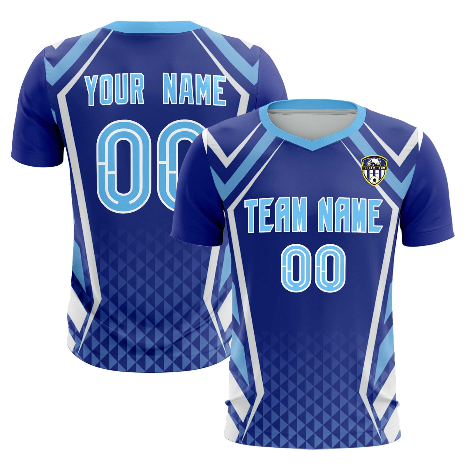 Custom Royal Abstract Breathable Soccer Tops/Sets Jersey
