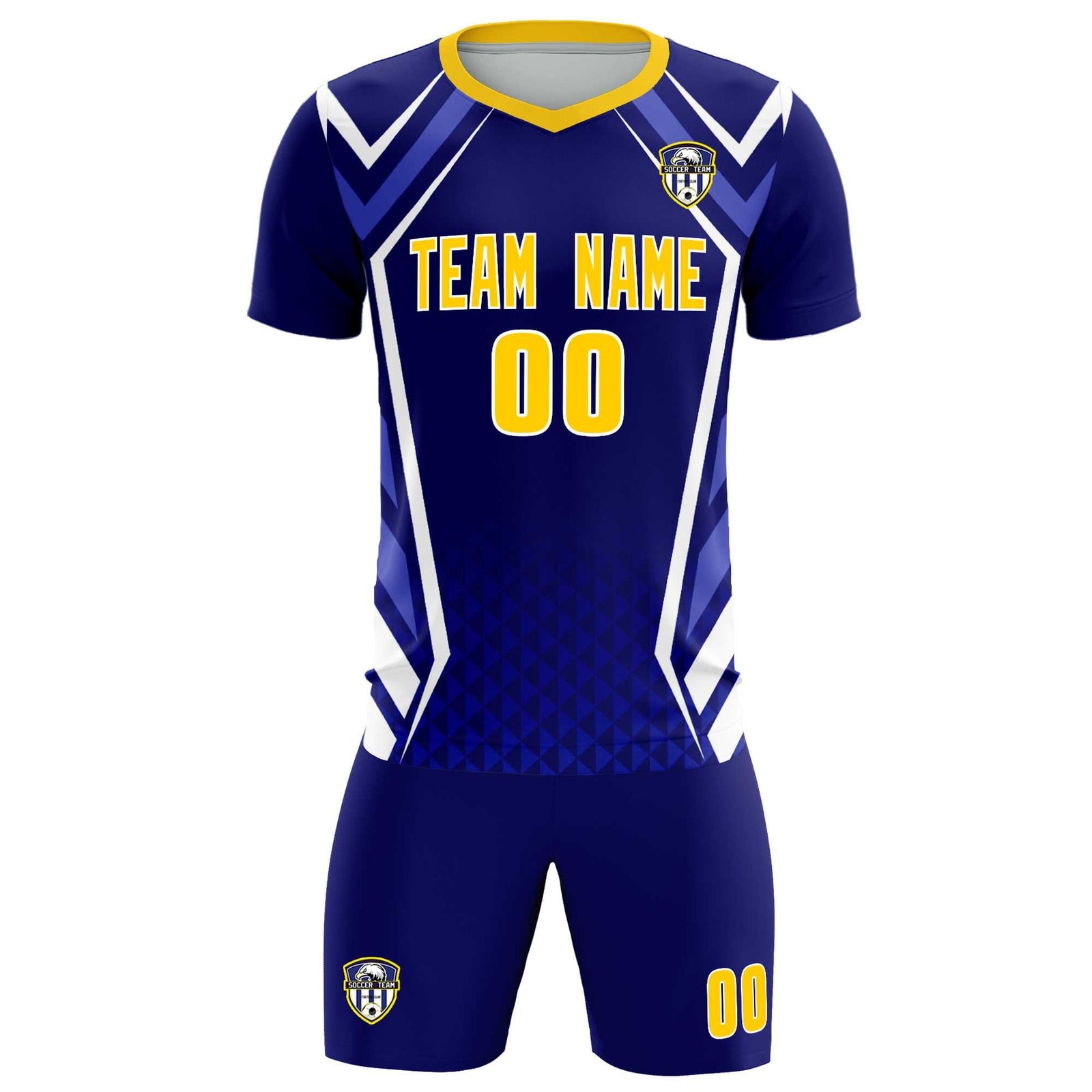 Custom Royal Abstract Breathable Soccer Tops/Sets Jersey