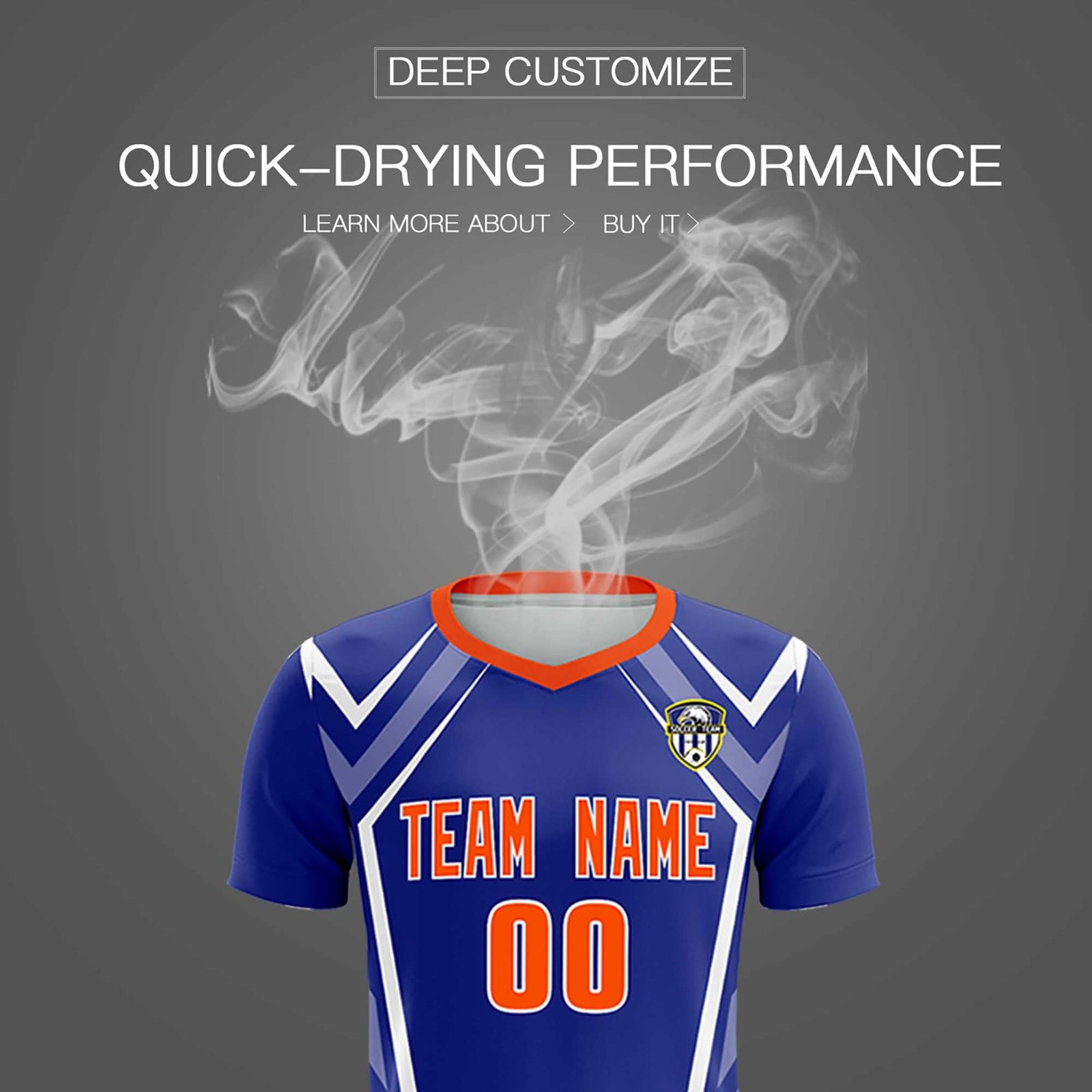 Custom Royal Abstract Breathable Soccer Tops/Sets Jersey