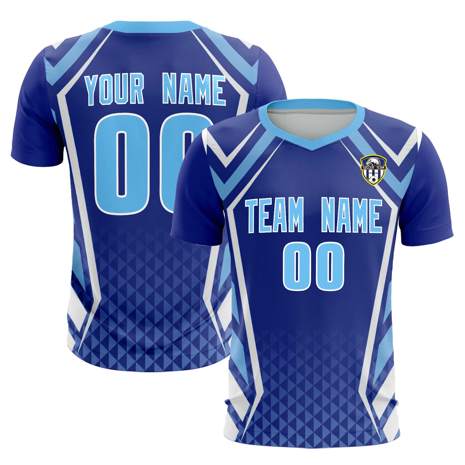Custom Royal Abstract Breathable Soccer Tops/Sets Jersey