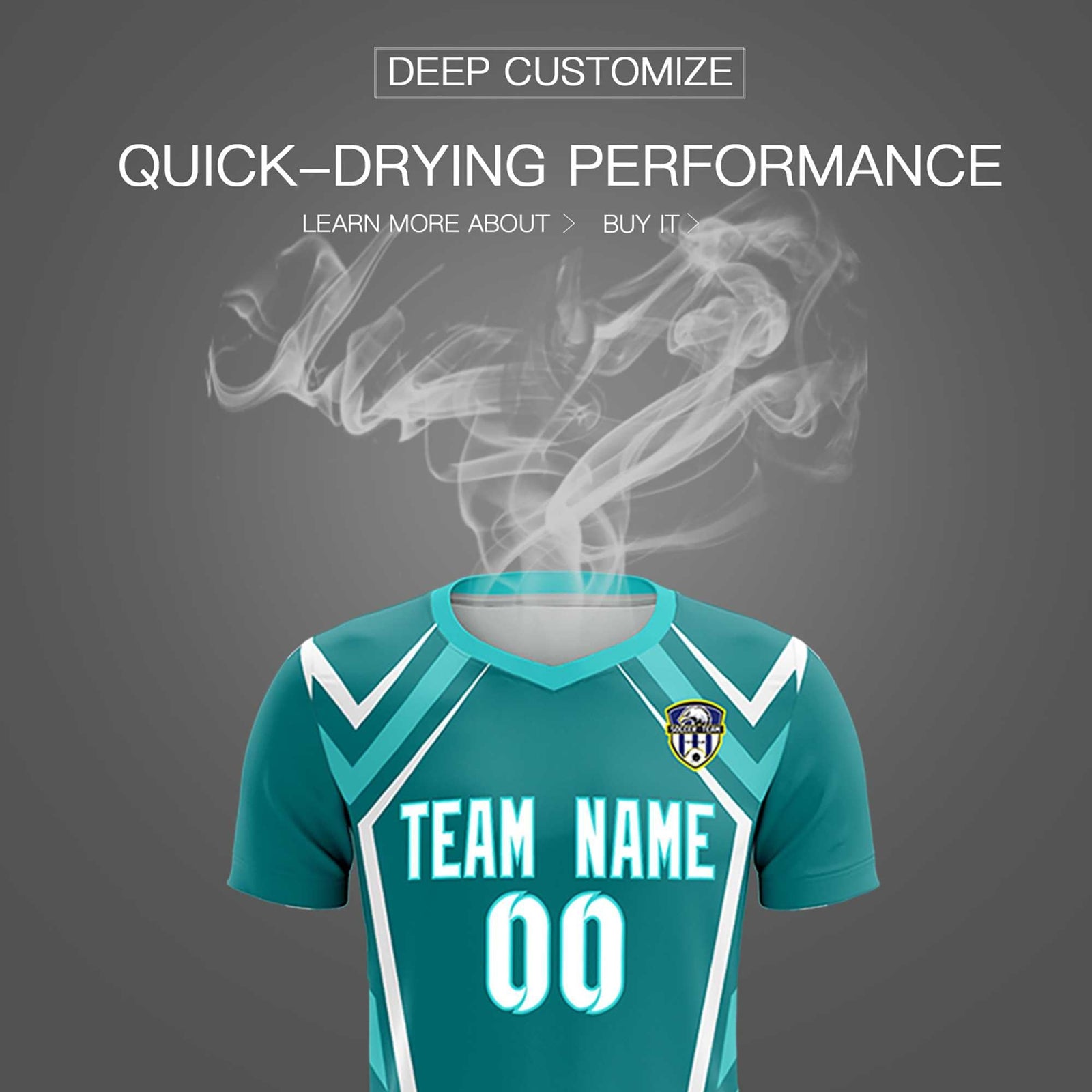 Custom Sky Blue Abstract Breathable Soccer Tops/Sets Jersey