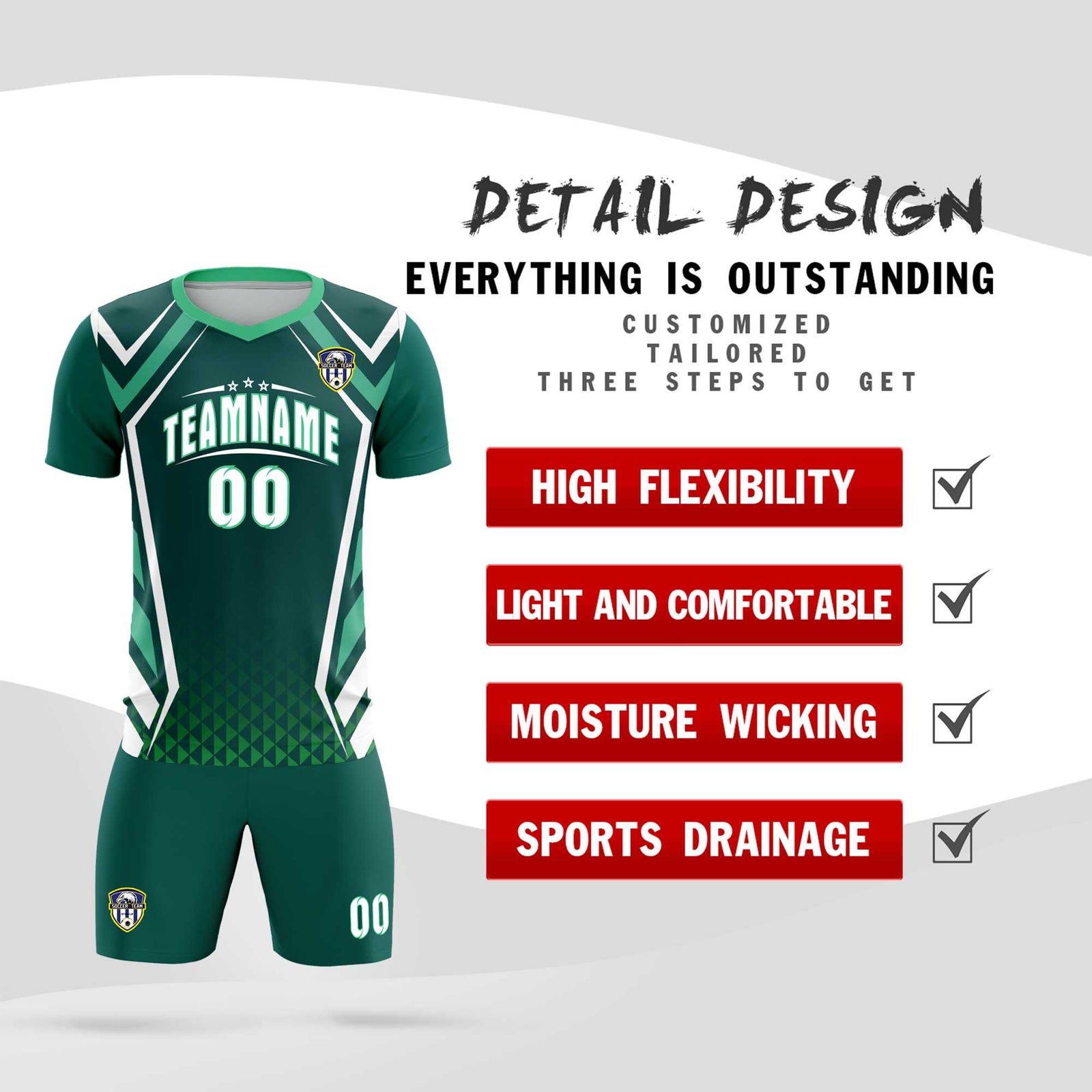Custom Aqua Abstract Breathable Soccer Tops/Sets Jersey
