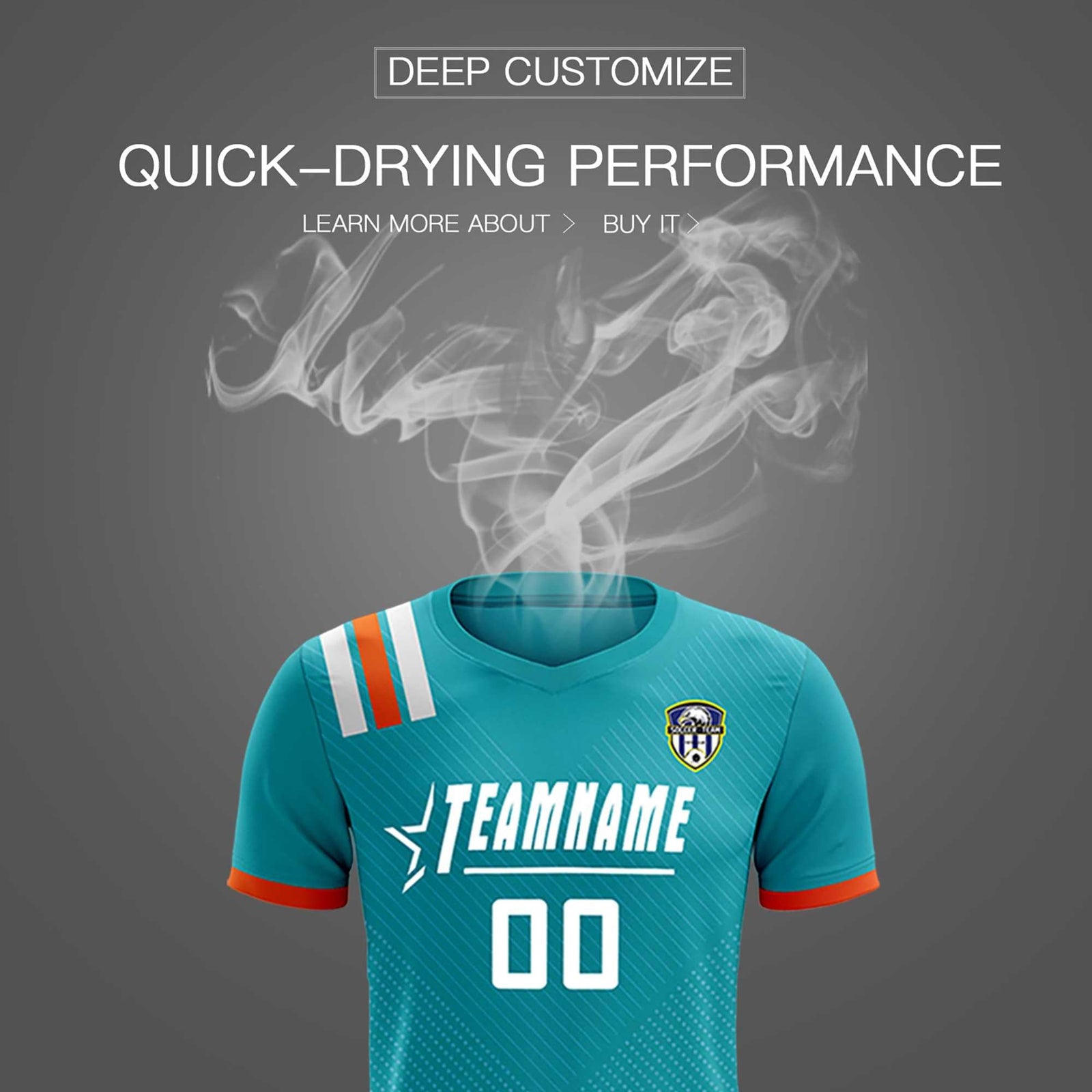 Custom Aqua Striped Sportswear Soccer Tops/Sets Jersey For Adults
