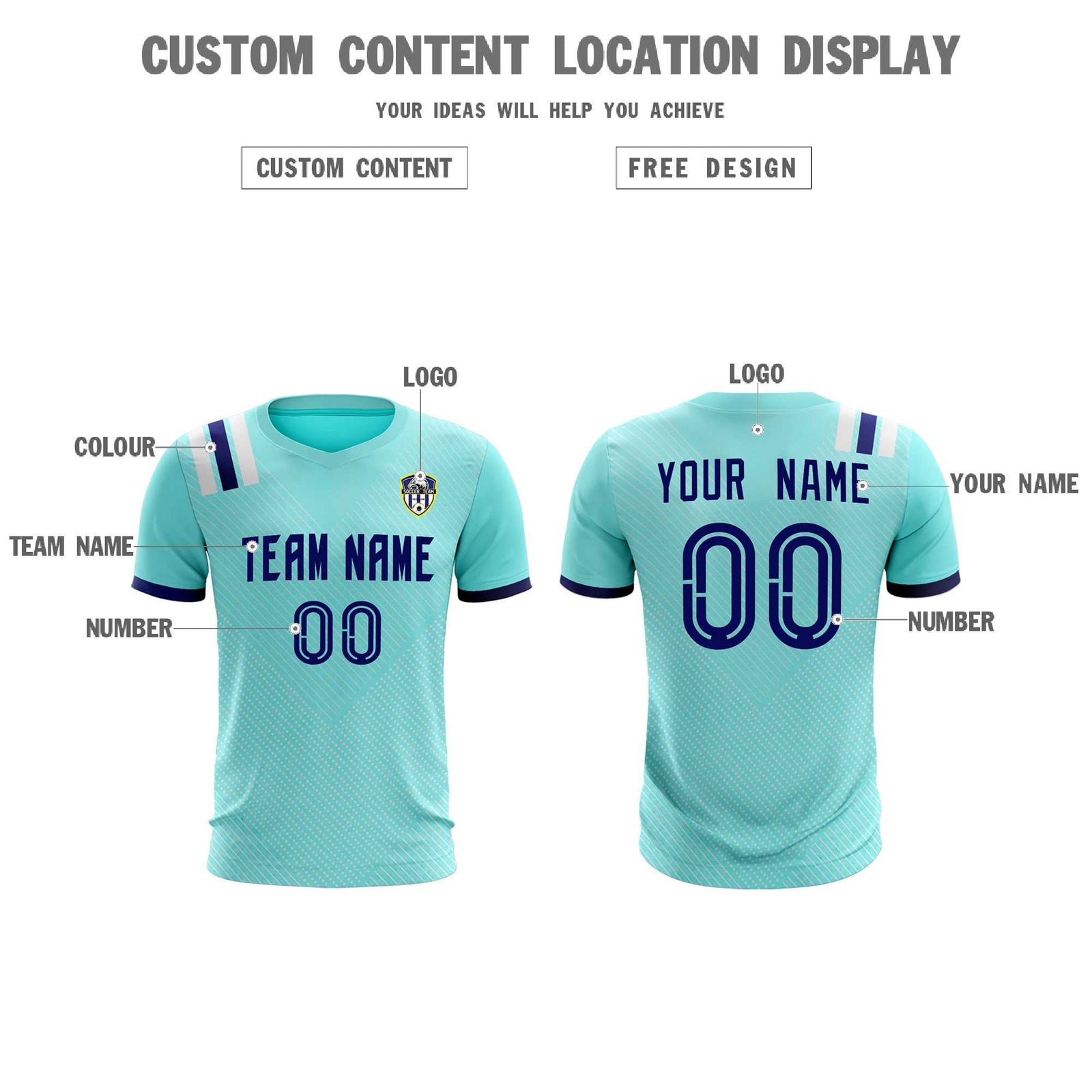 Custom Sky Blue Striped Sportswear Soccer Tops/Sets Jersey For Adults