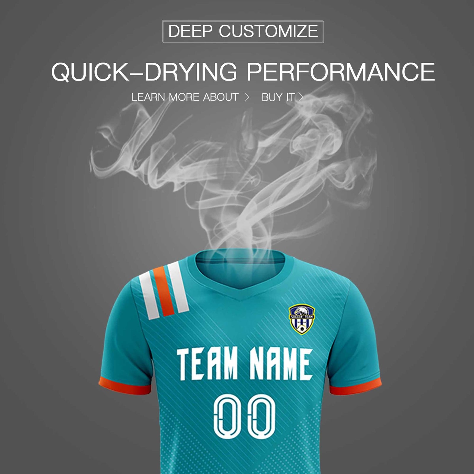 Custom Aqua Striped Sportswear Soccer Tops/Sets Jersey For Adults