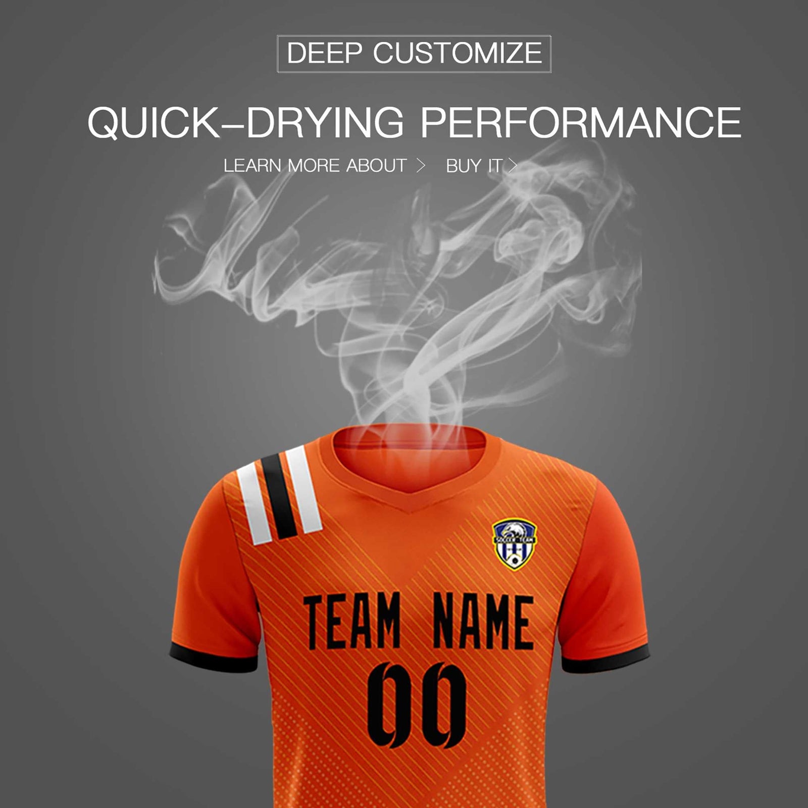 Custom Orange Striped Sportswear Soccer Tops/Sets Jersey For Adults