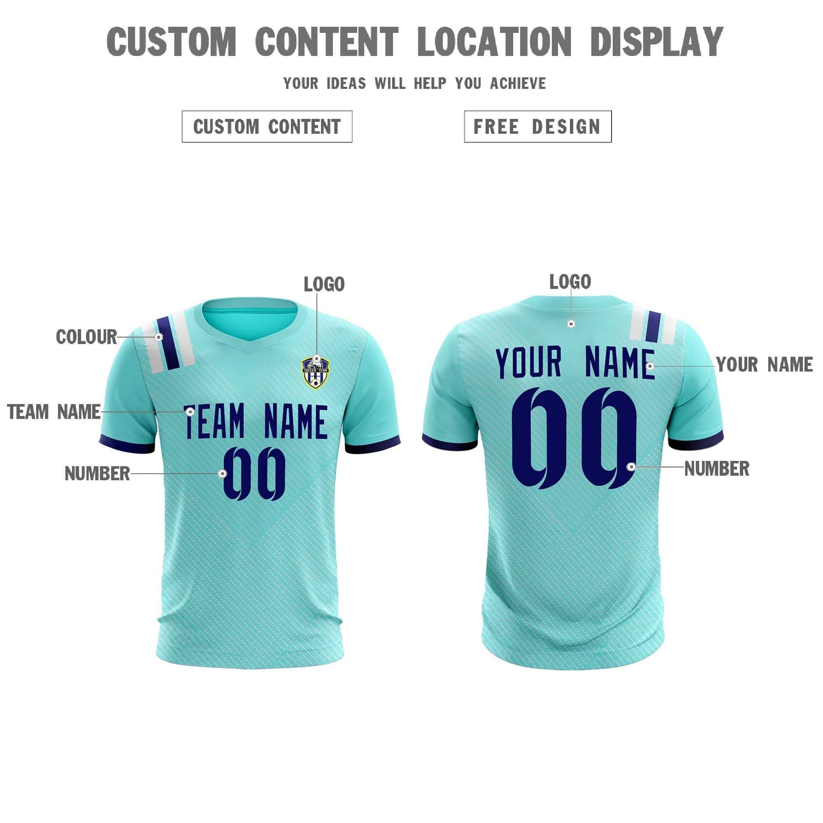 Custom Sky Blue Striped Sportswear Soccer Tops/Sets Jersey For Adults
