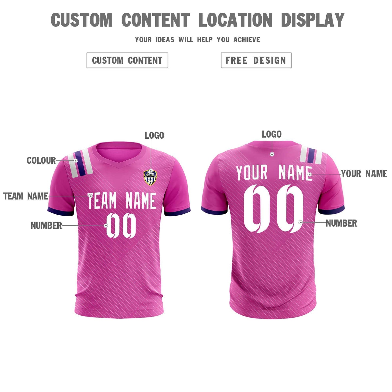 Custom Light Red Striped Sportswear Soccer Tops/Sets Jersey For Adults