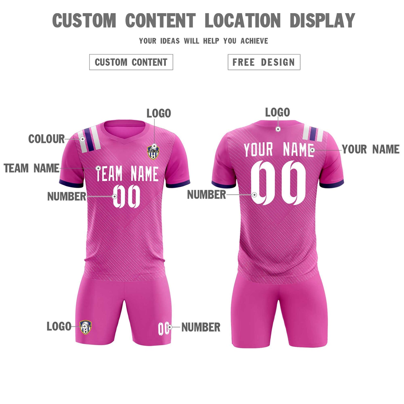 Custom Light Red Striped Sportswear Soccer Tops/Sets Jersey For Adults