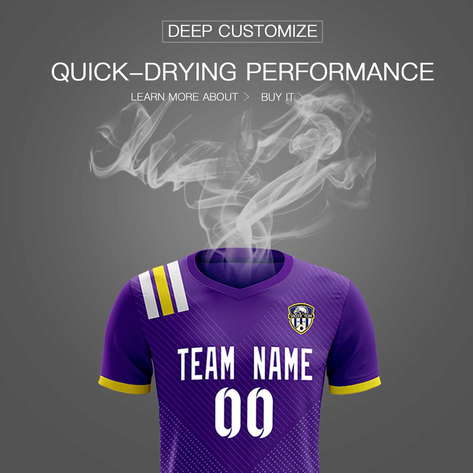 Custom Purple Striped Sportswear Soccer Tops/Sets Jersey For Adults