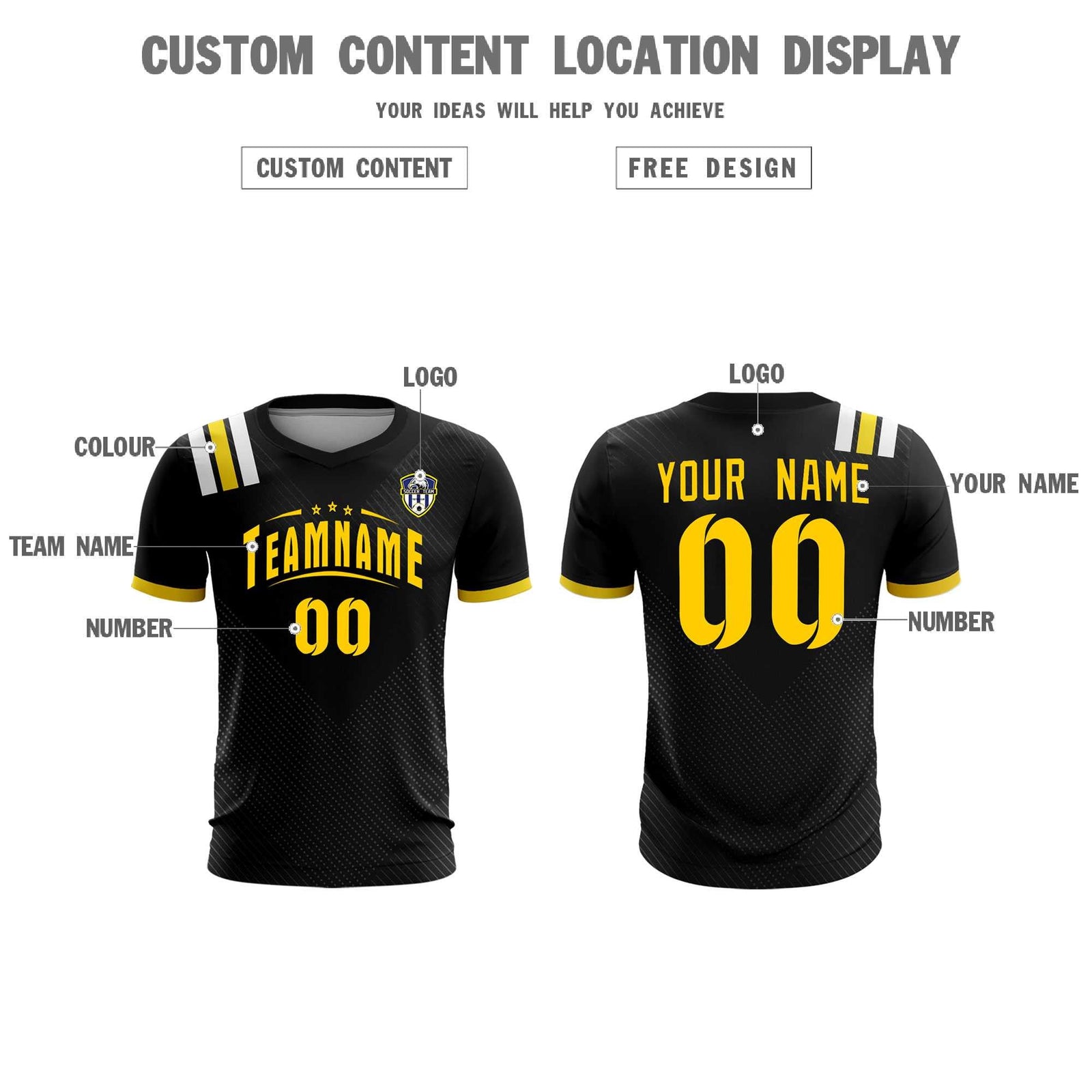Custom Black Striped Sportswear Soccer Tops/Sets Jersey For Adults
