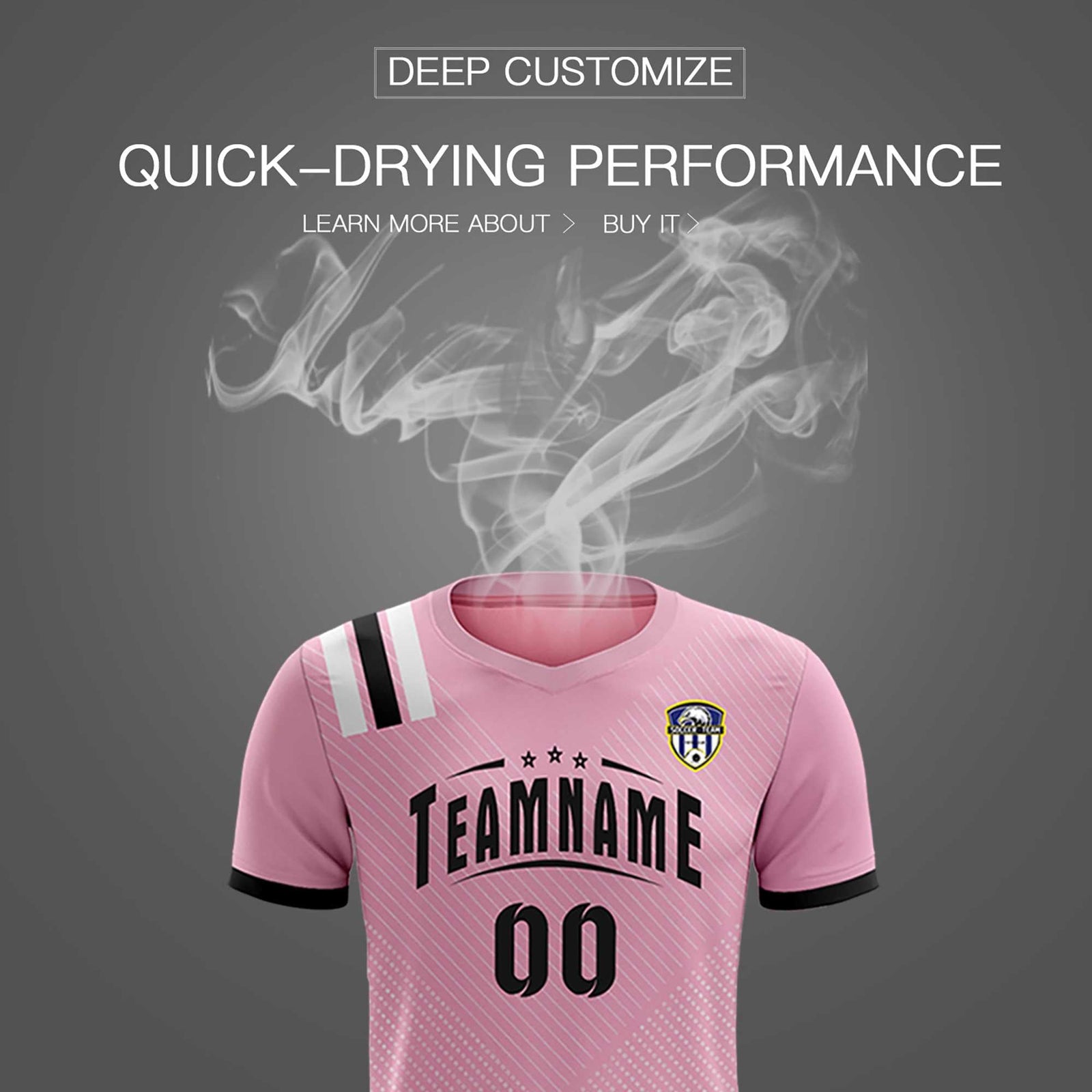 Custom Pink Striped Sportswear Soccer Tops/Sets Jersey For Adults