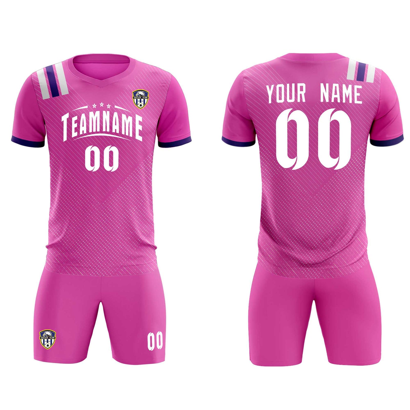 Custom Light Red Striped Sportswear Soccer Tops/Sets Jersey For Adults