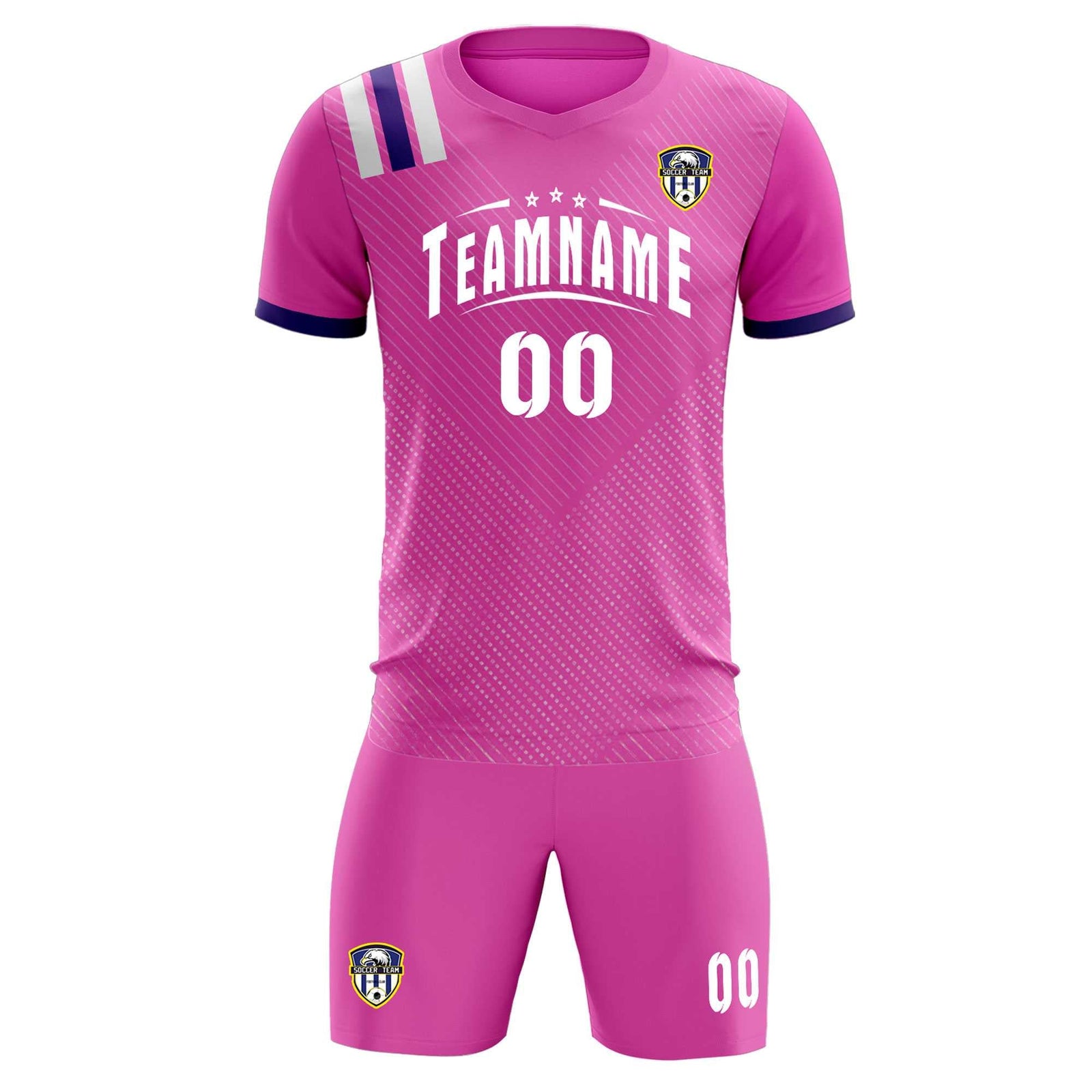 Custom Light Red Striped Sportswear Soccer Tops/Sets Jersey For Adults