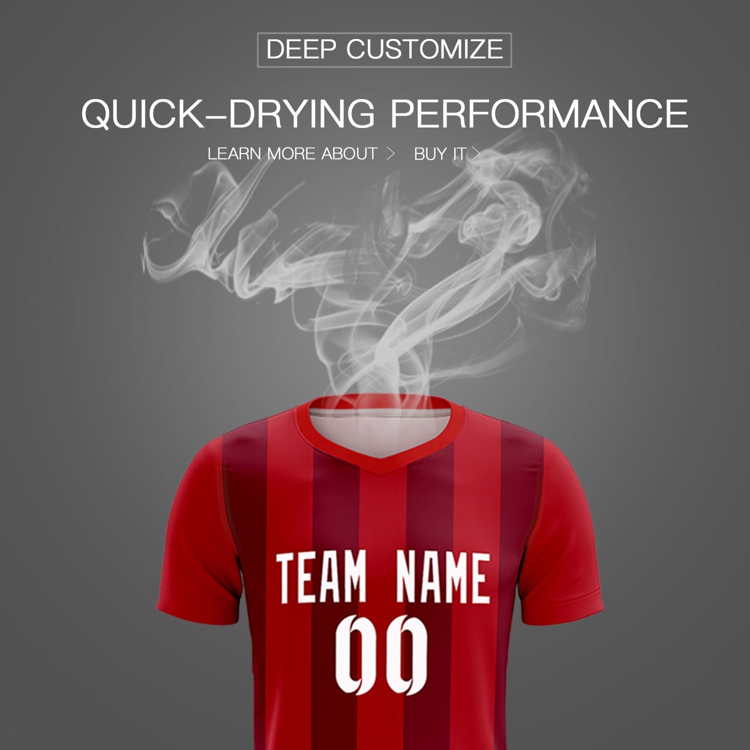 Custom Red Crimson Vertical Stripes Casual Outdoor Soccer Sets Jersey