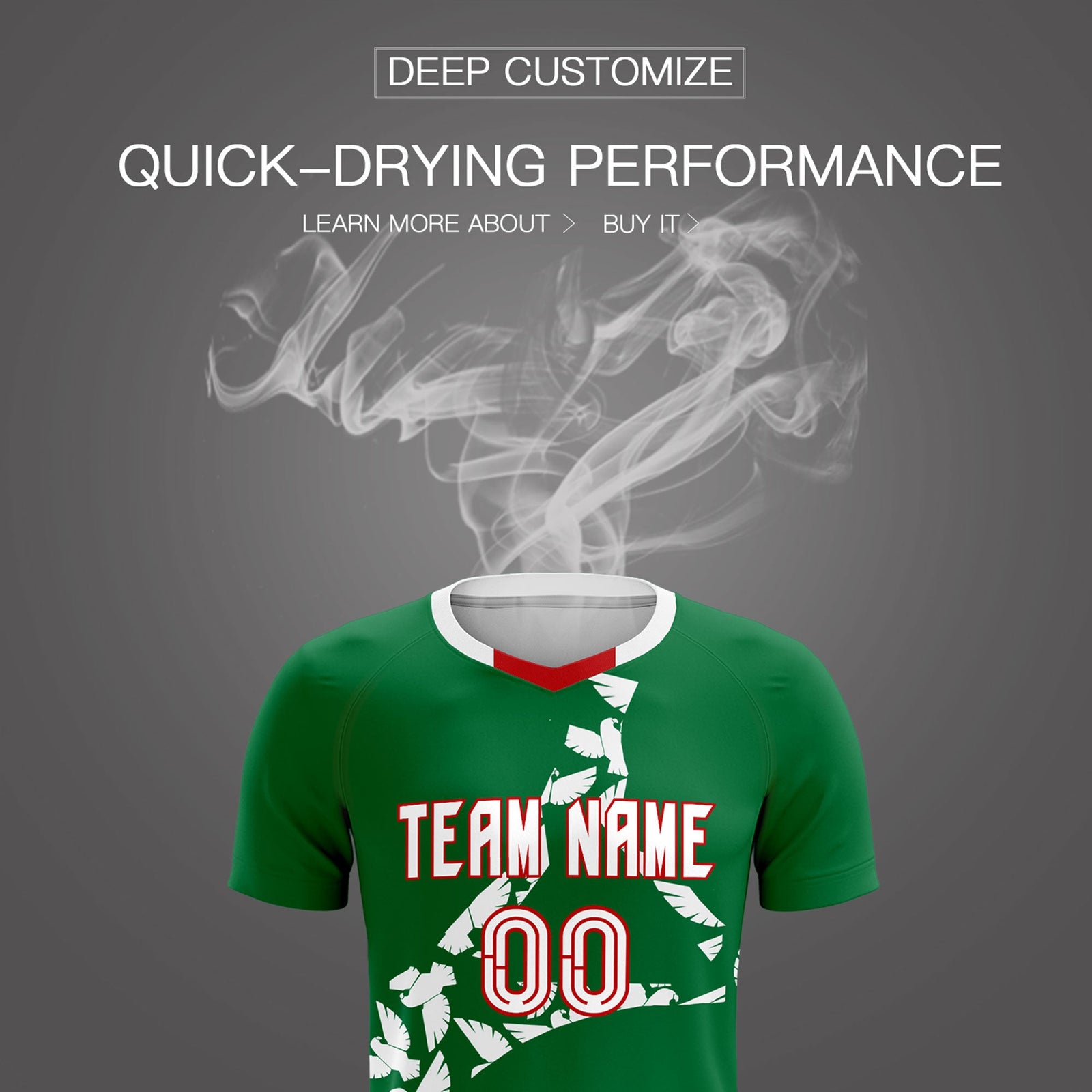 Custom Kelly Green White Mexico Eagle World Cup Inspired Wrinkle-Resistant Graffiti Pattern Soccer Sets Jersey