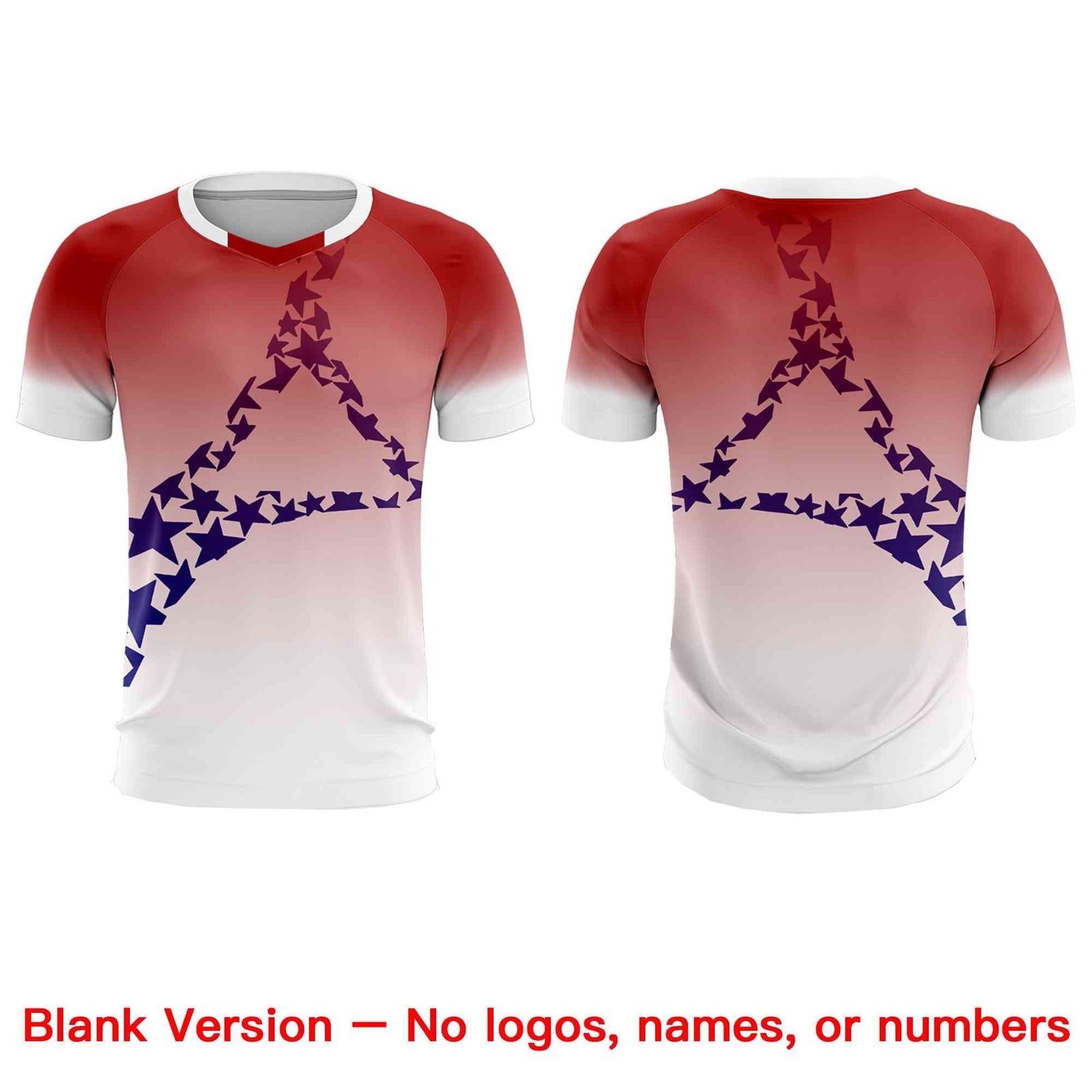 Custom Red Royal America Star World Cup Inspired Quick-Drying Gradient Fashion Soccer Sets Jersey