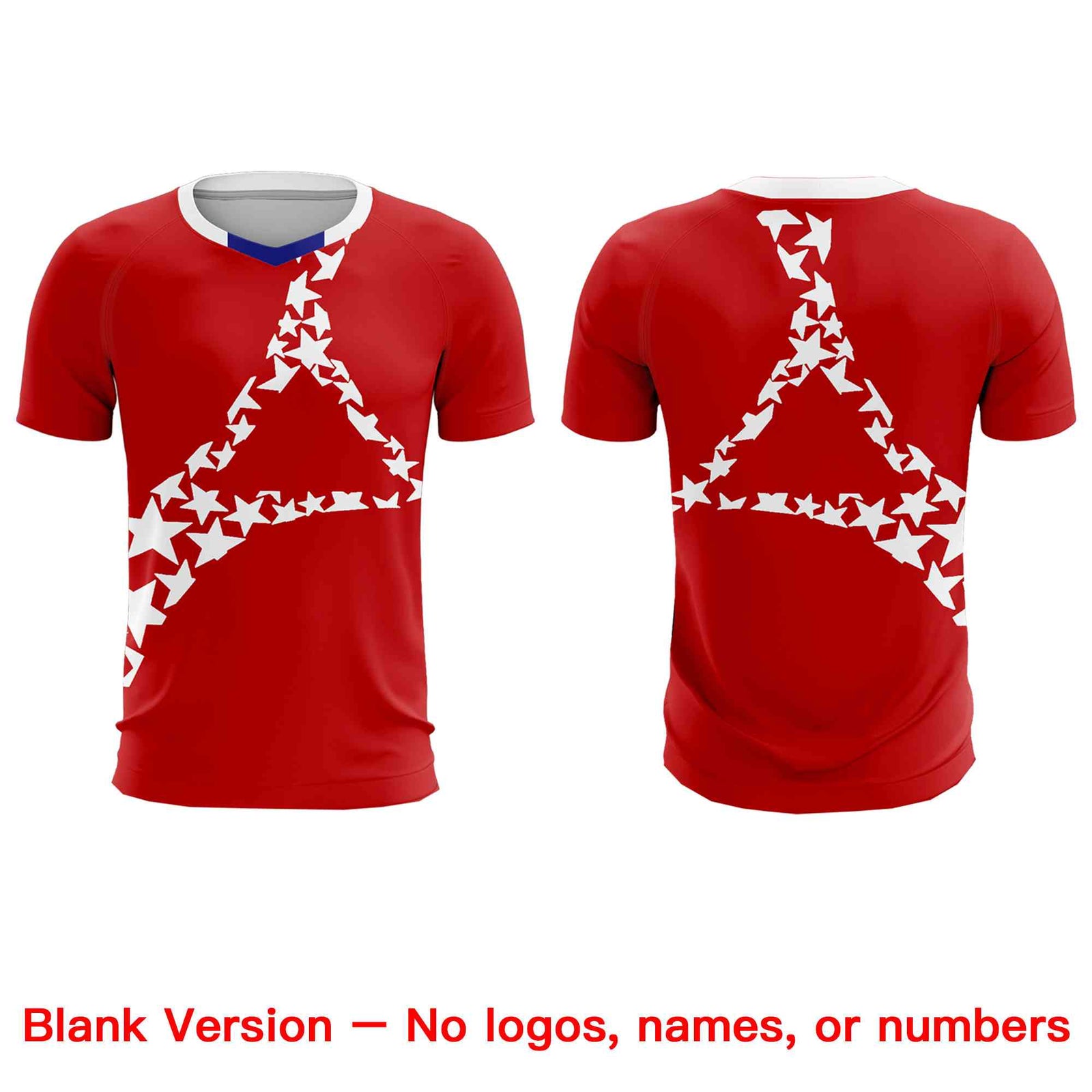 Custom Red White America Star World Cup Inspired Wrinkle-Resistant Graffiti Pattern Soccer Sets Jersey