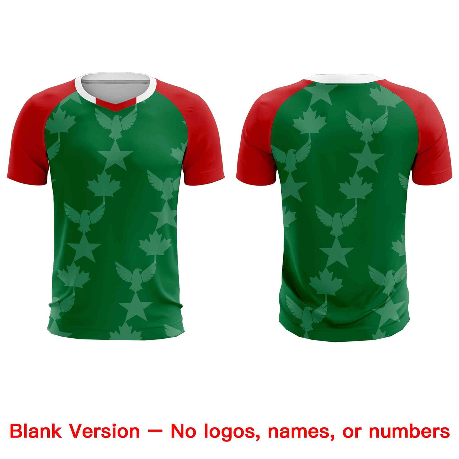 Custom Red Kelly Green World Cup Inspired Lightweight&Drapable Training Uniform Raglan Sleeve Soccer Sets Jersey