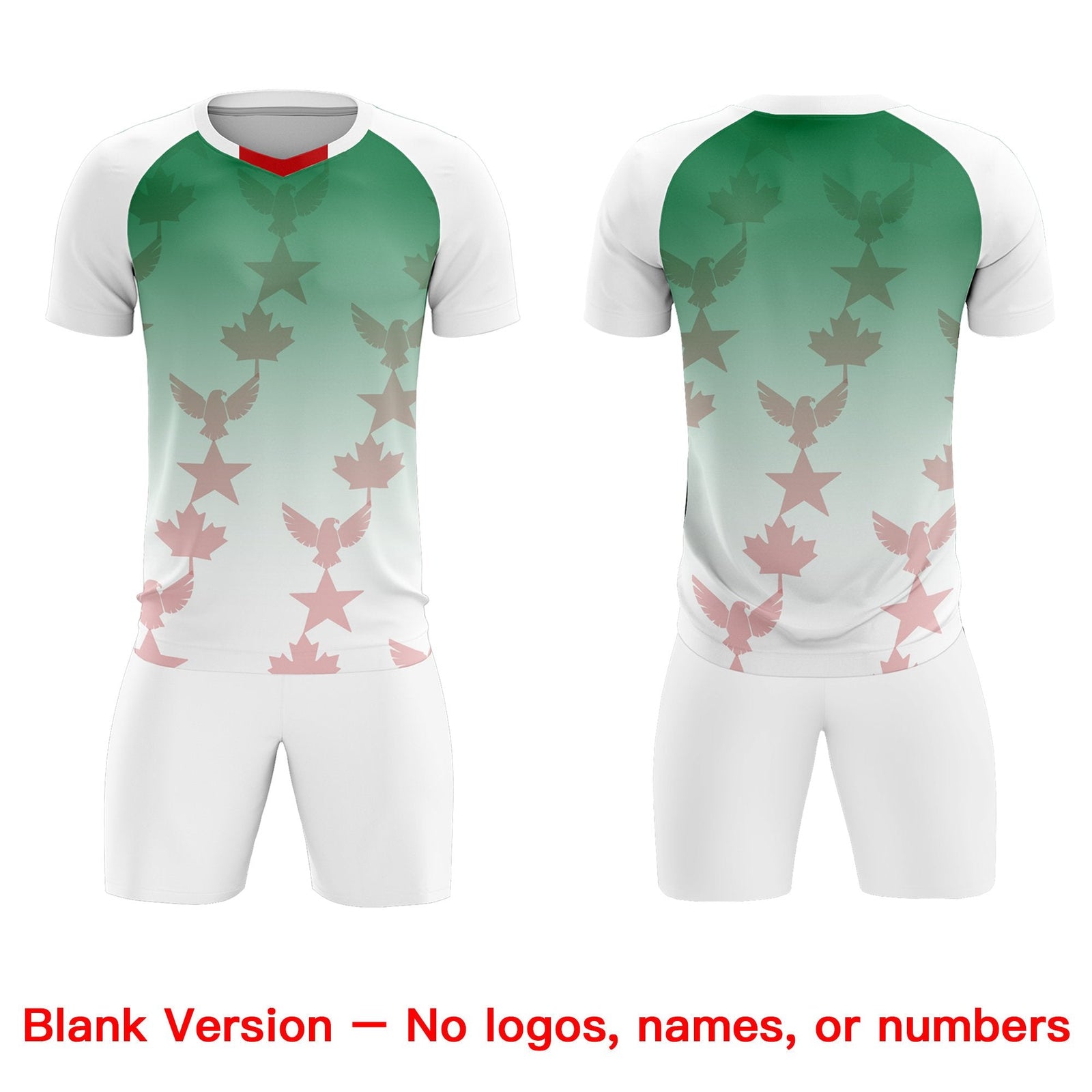 Custom White Kelly Green World Cup Inspired Quick-Drying Training Uniform Gradient Fashion Soccer Sets Jersey