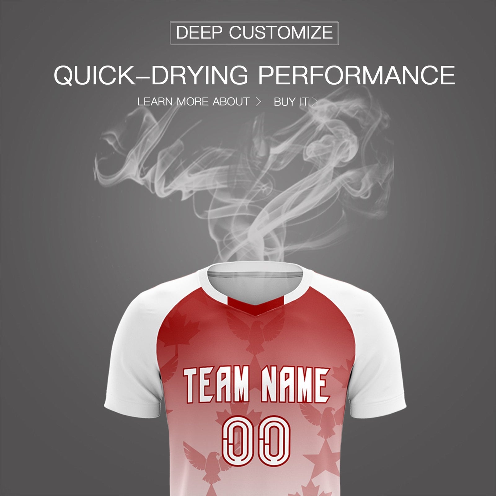 Custom White Red World Cup Inspired Wrinkle-Resistant Training Uniform Gradient Fashion Soccer Sets Jersey