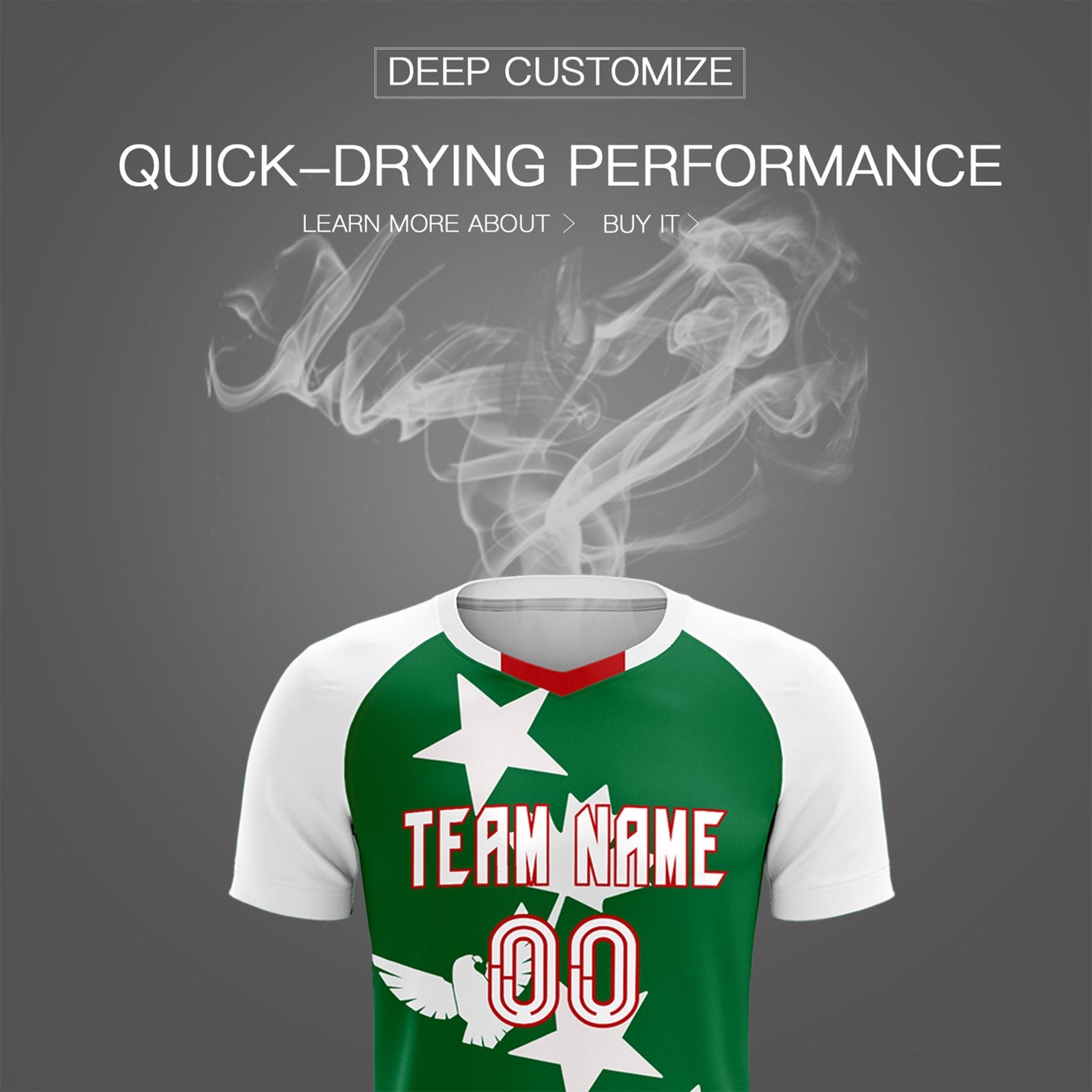 Custom White Kelly Green World Cup Inspired Wrinkle-Resistant Training Uniform Raglan Sleeve Soccer Sets Jersey