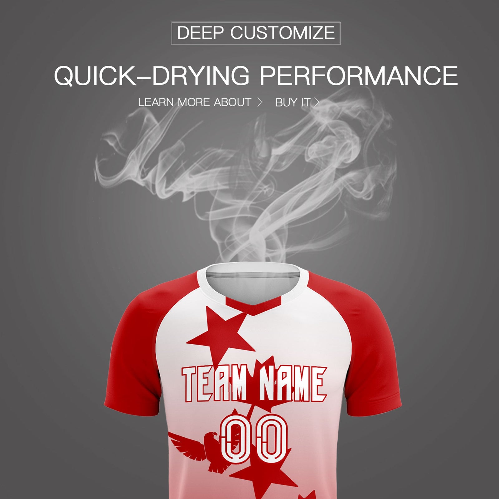 Custom Red White World Cup Inspired Wrinkle-Resistant Training Uniform Gradient Fashion Soccer Sets Jersey