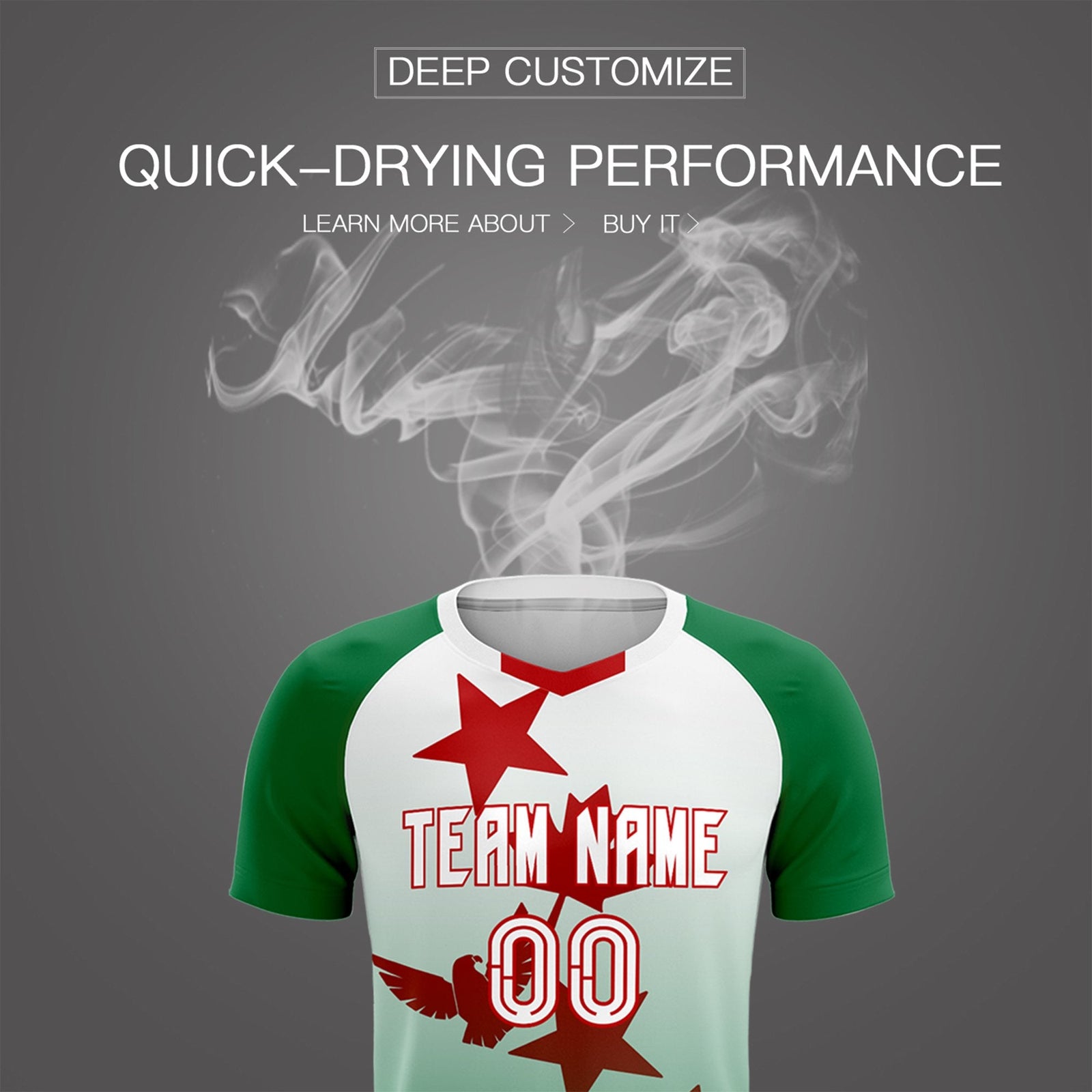 Custom Kelly Green White World Cup Inspired Quick-Drying Training Uniform Gradient Fashion Soccer Sets Jersey