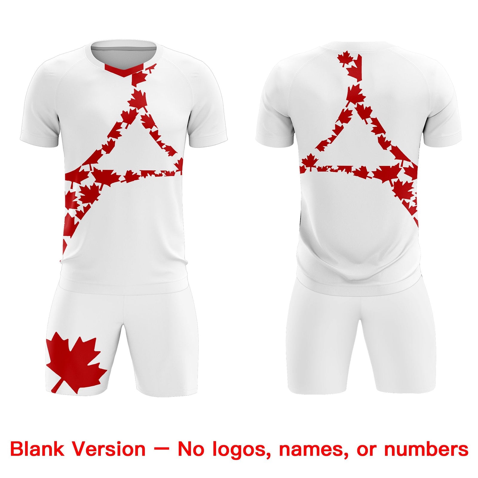 Custom White Red Canada Maple Leaves World Cup Inspired Quick-Drying Graffiti Pattern Soccer Sets Jersey