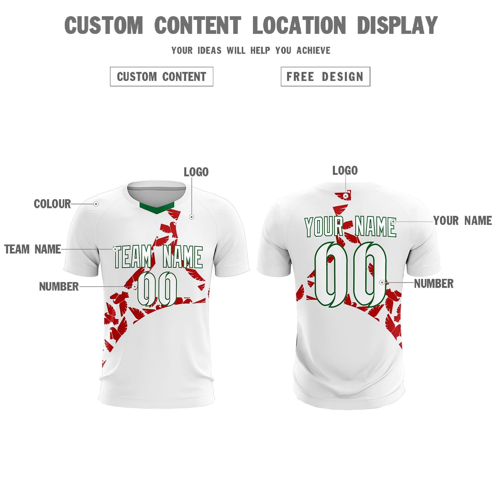 Custom White Red Mexico Eagle World Cup Inspired Lightweight Graffiti Pattern Soccer Sets Jersey