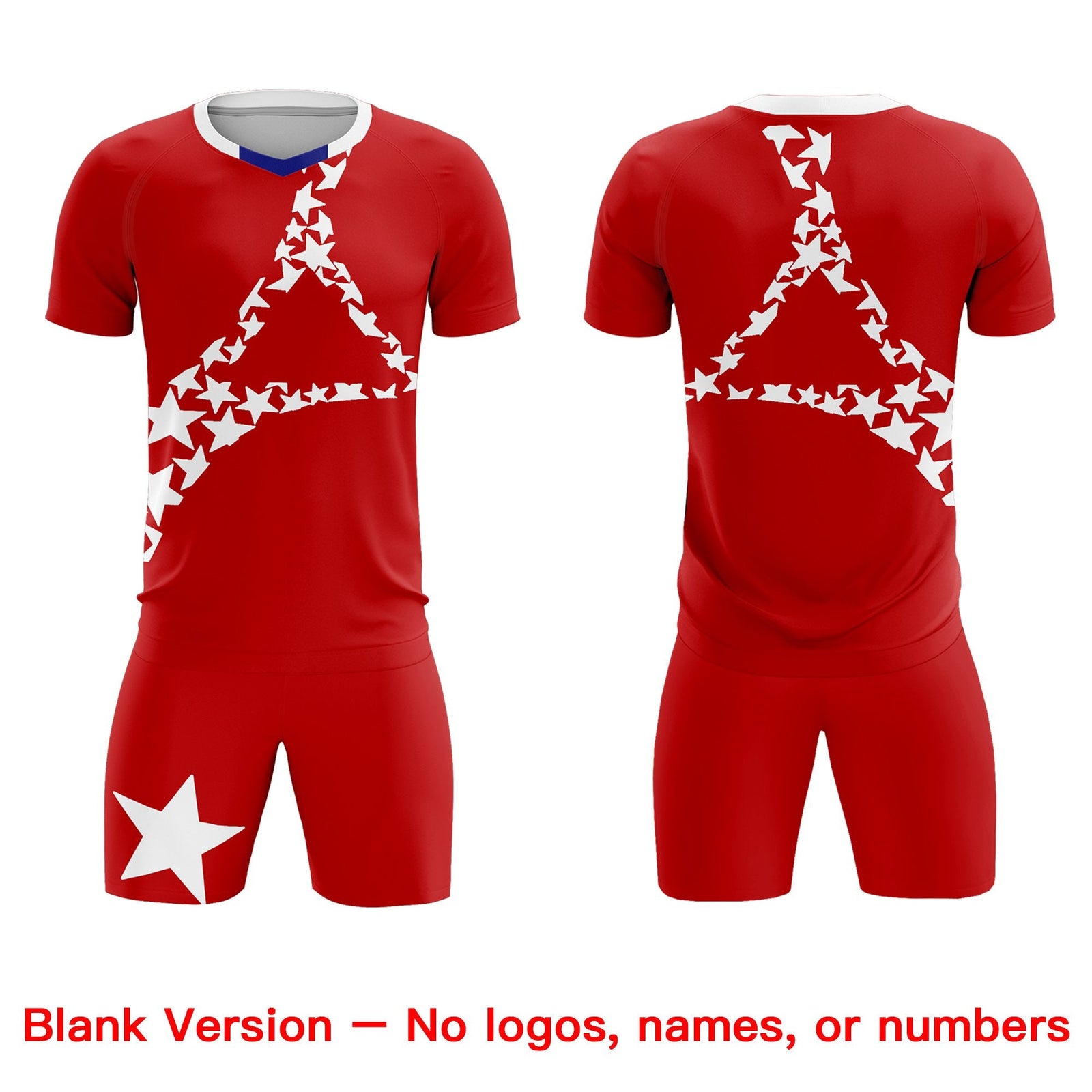 Custom Red White America Star World Cup Inspired Wrinkle-Resistant Graffiti Pattern Soccer Sets Jersey