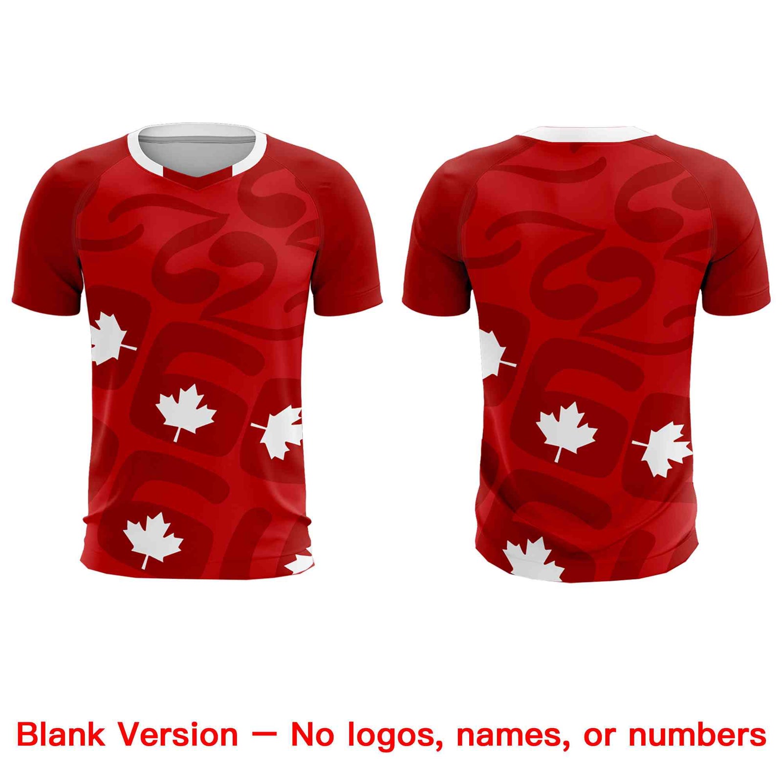 Custom Red Canada Maple Leaves World Cup Inspired Wrinkle-Resistant Graffiti Pattern Soccer Sets Jersey