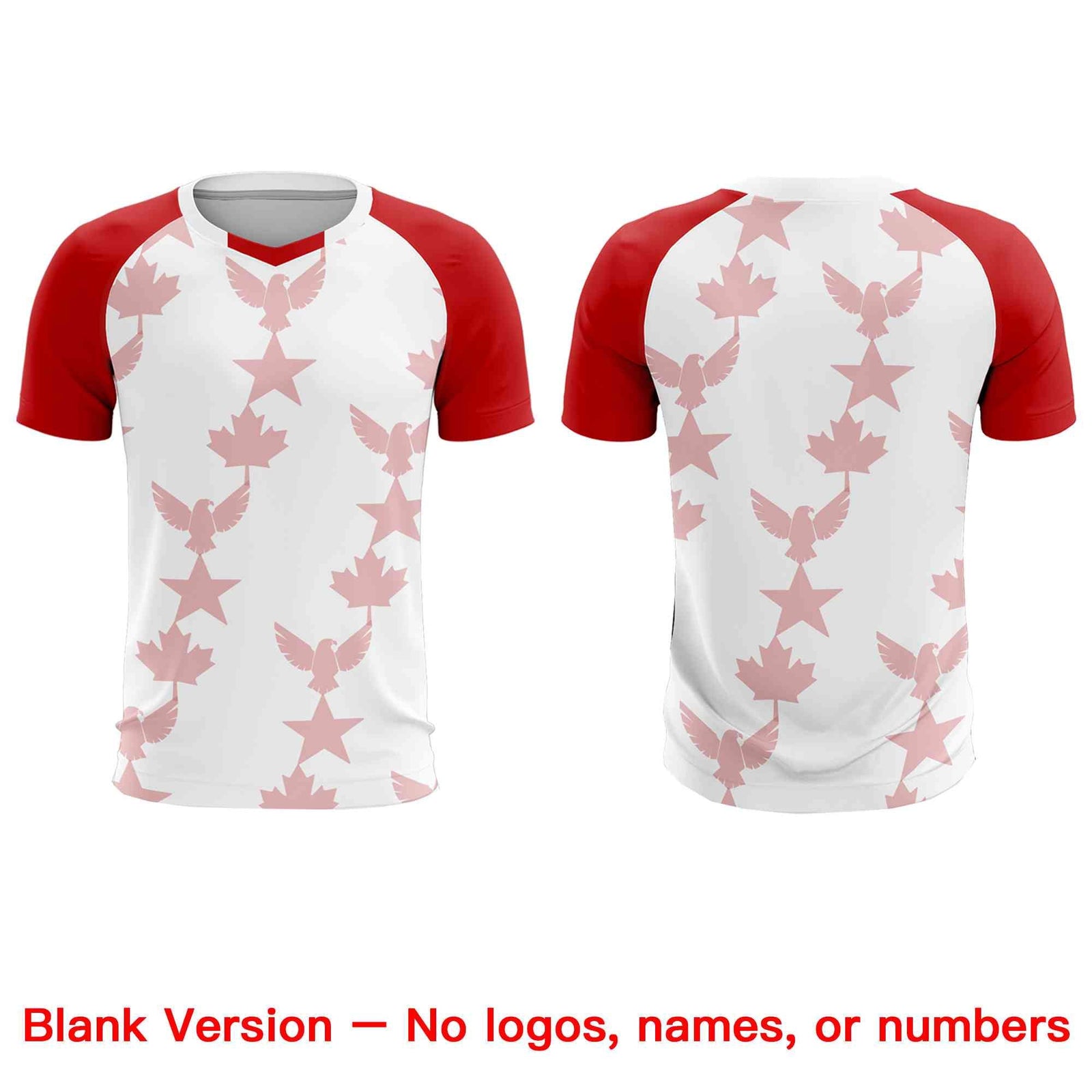 Custom Red White World Cup Inspired Breathable&Quick-Drying Training Uniform Raglan Sleeve Soccer Sets Jersey