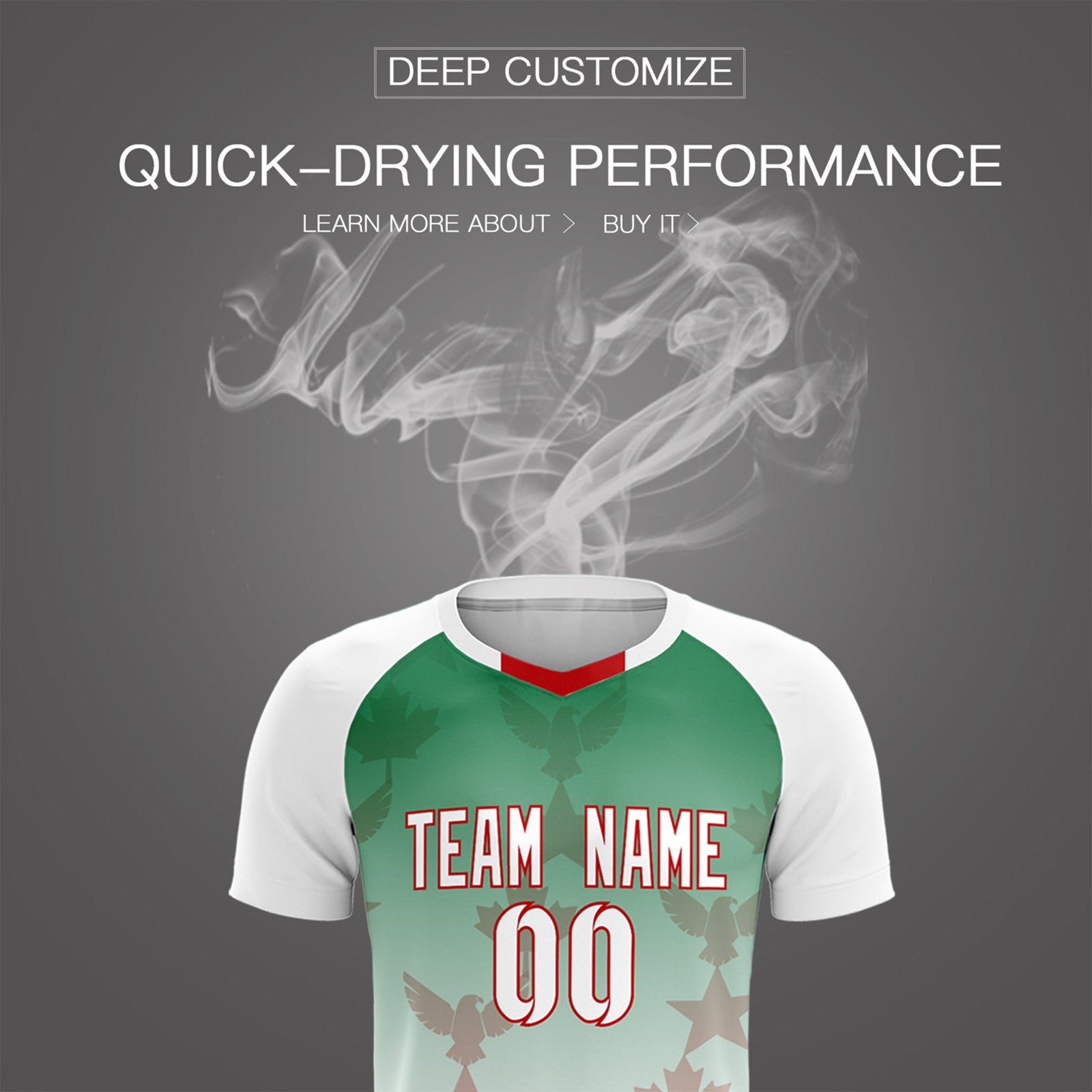 Custom White Kelly Green World Cup Inspired Quick-Drying Training Uniform Gradient Fashion Soccer Sets Jersey