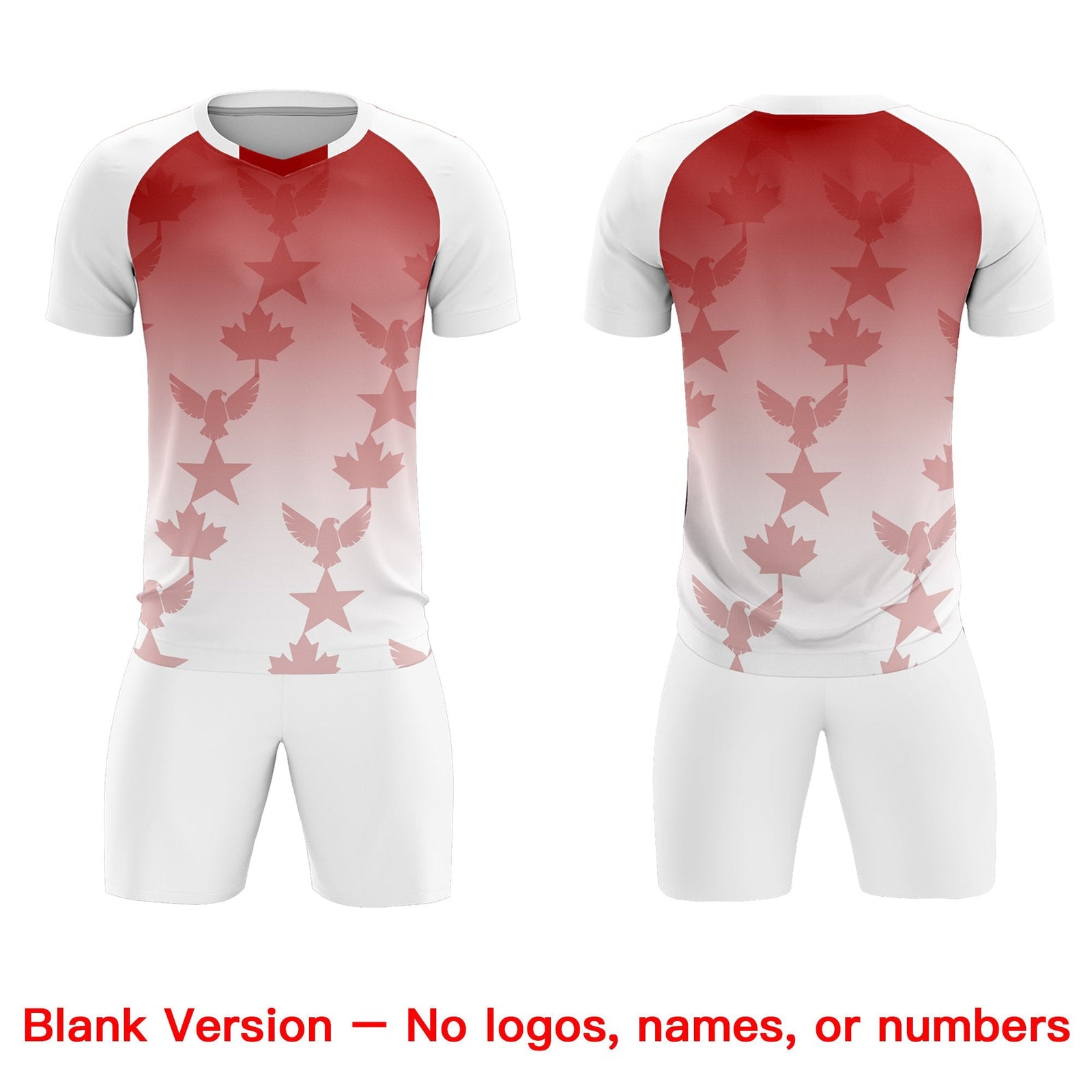 Custom White Red World Cup Inspired Wrinkle-Resistant Training Uniform Gradient Fashion Soccer Sets Jersey