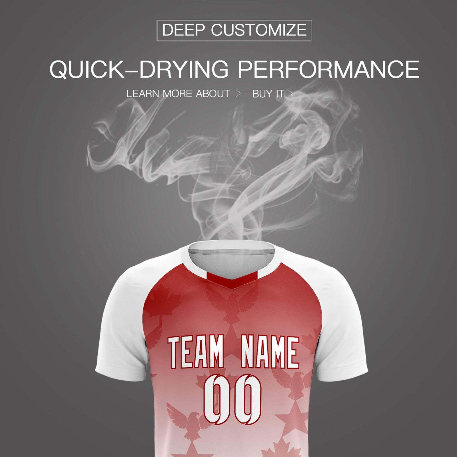 Custom White Red World Cup Inspired Wrinkle-Resistant Training Uniform Gradient Fashion Soccer Sets Jersey